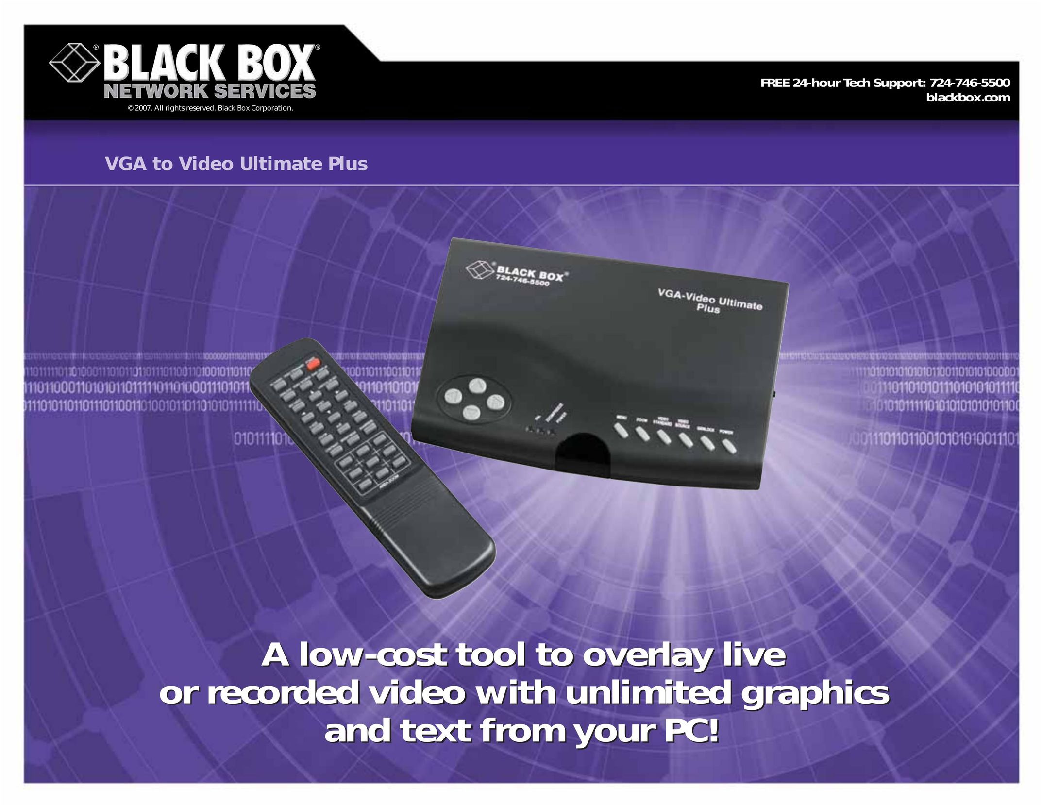 Black Box VGA to Video Ultimate Plus TV Converter Box User Manual