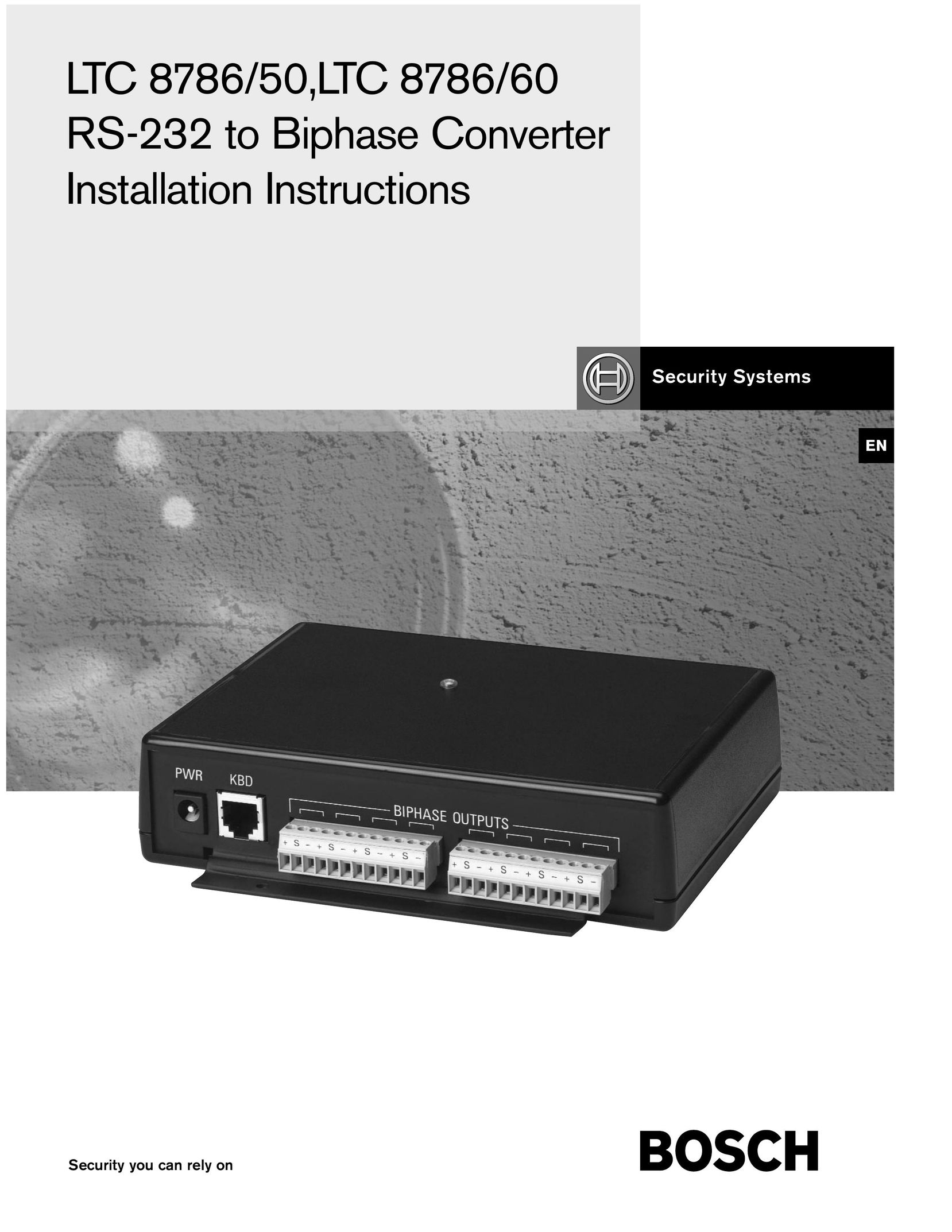 Bosch Appliances LTC8786/50 TV Converter Box User Manual