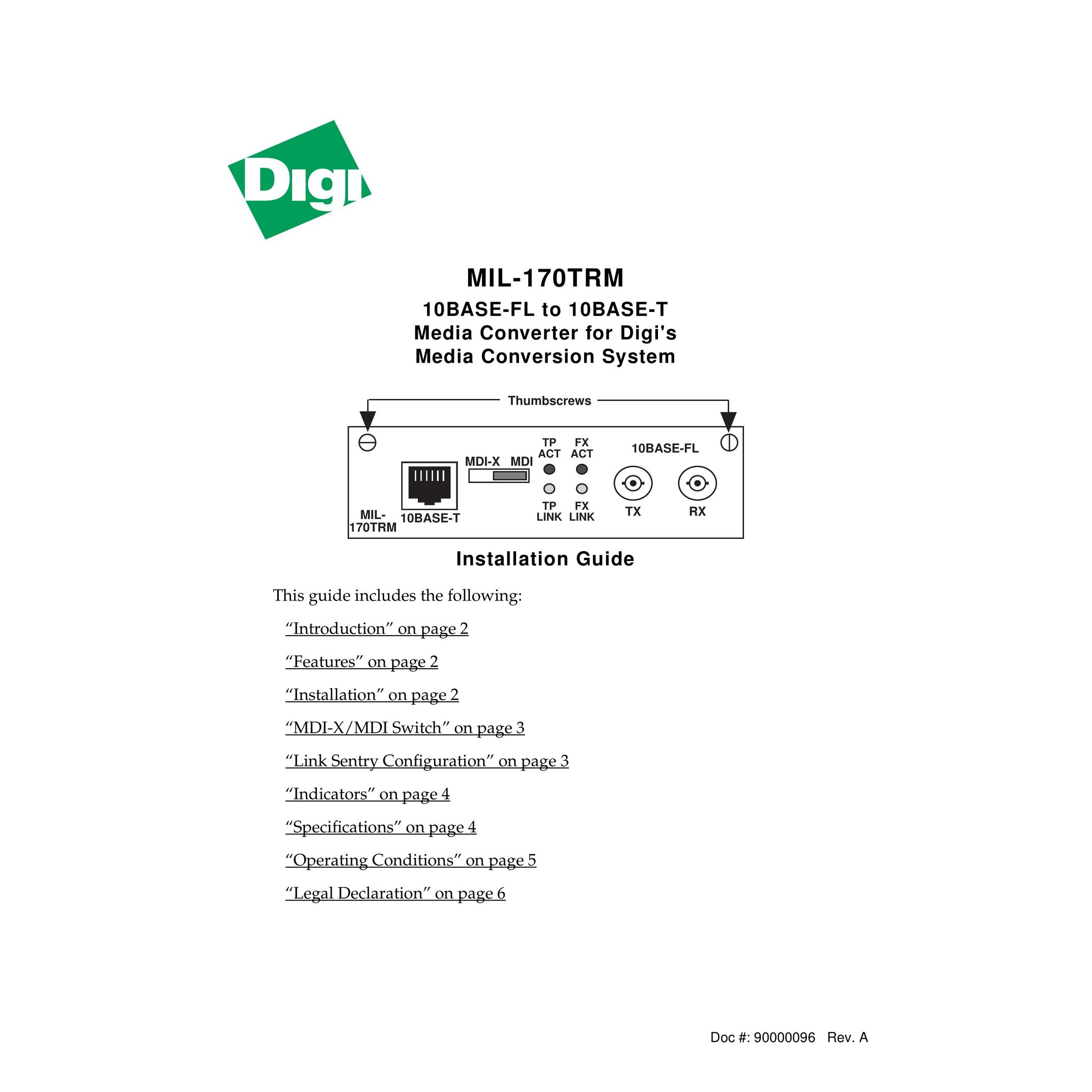 Digi MIL-170TRM TV Converter Box User Manual
