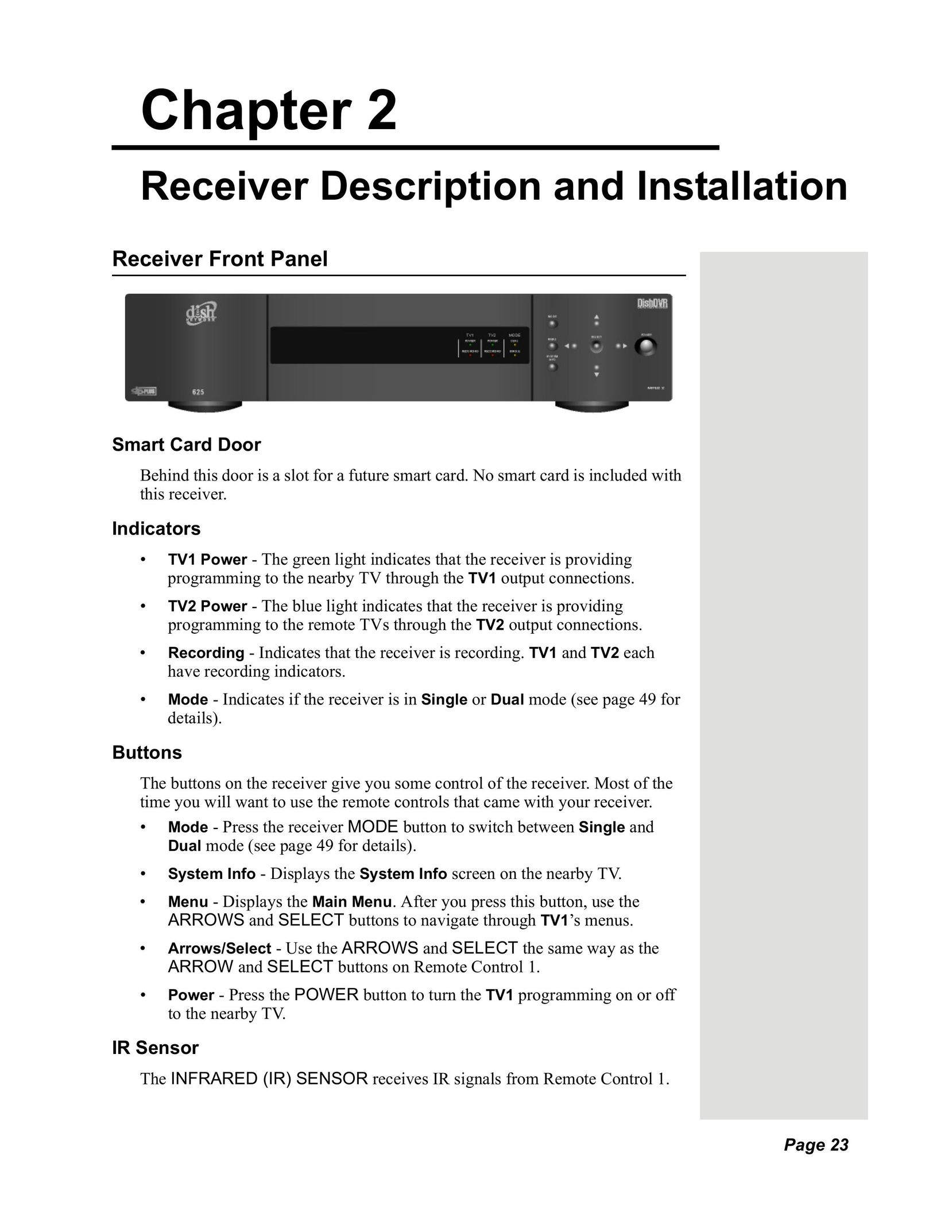 Dish Network DISH 625 TV Converter Box User Manual
