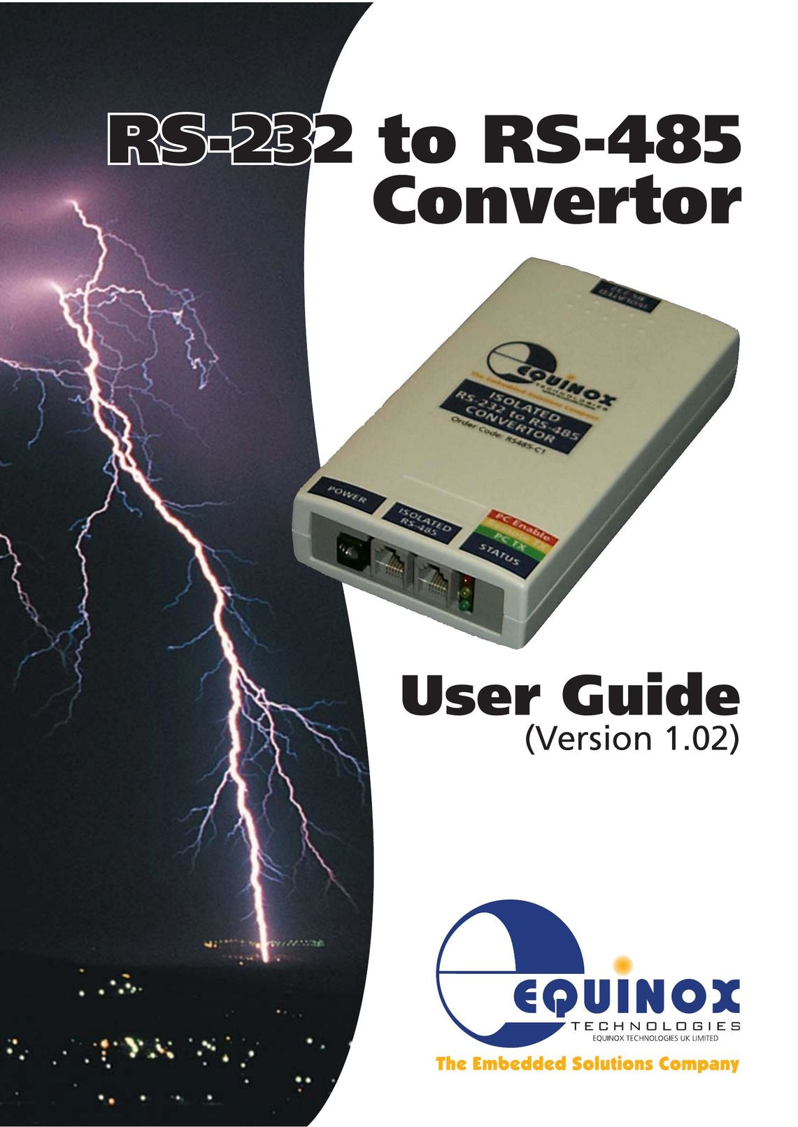 Equinox Systems RS232-RS485 TV Converter Box User Manual