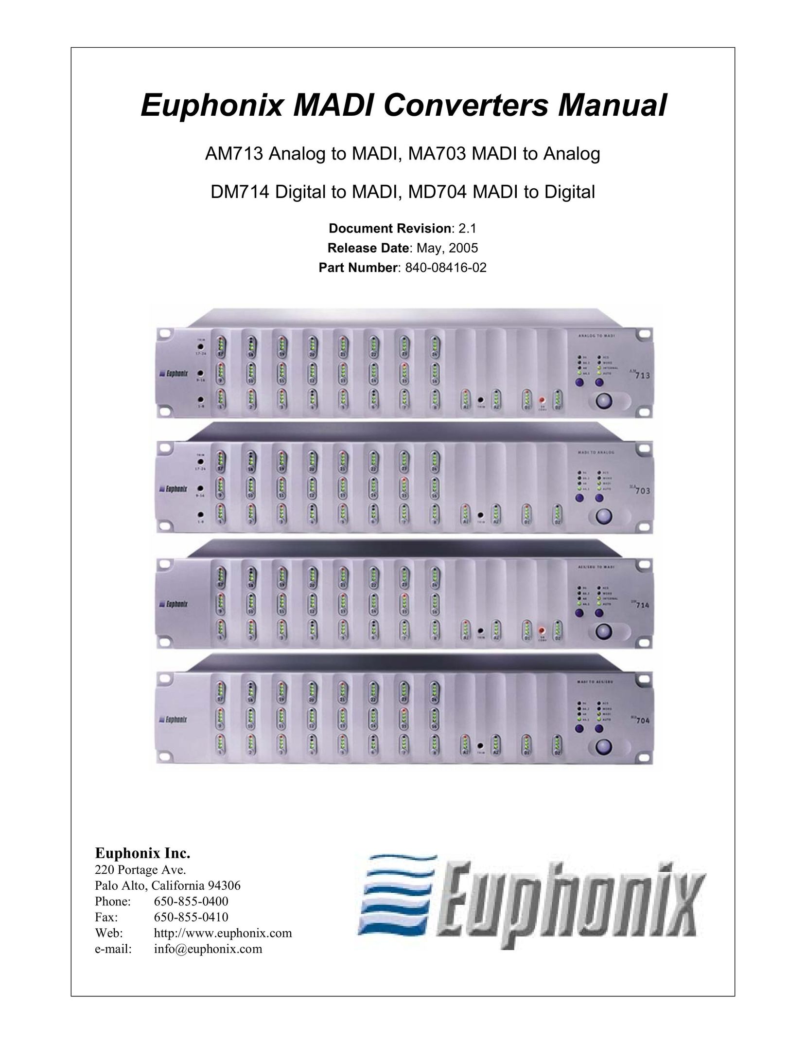 Euphonix AM713 TV Converter Box User Manual