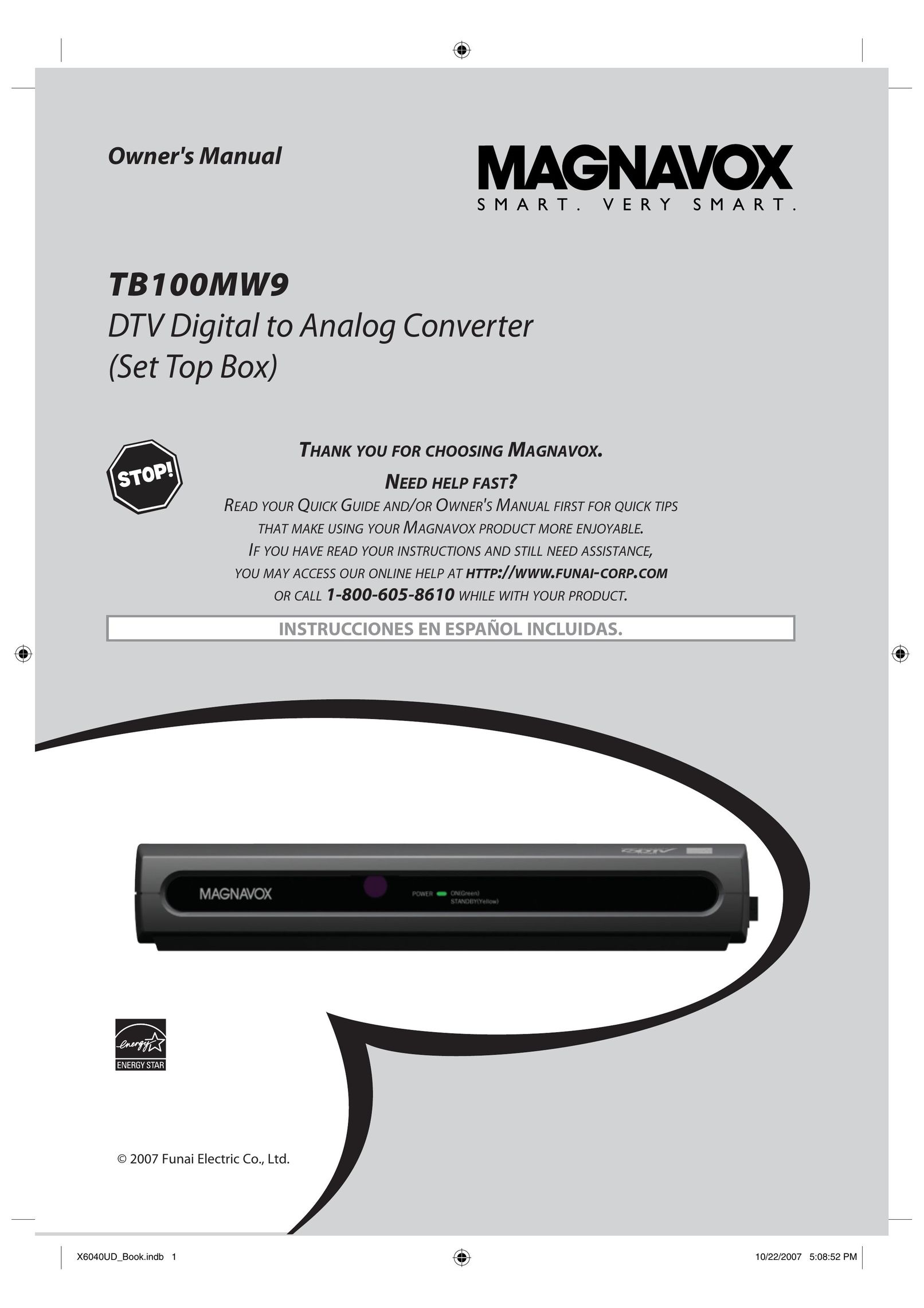 FUNAI TB100MW9 TV Converter Box User Manual
