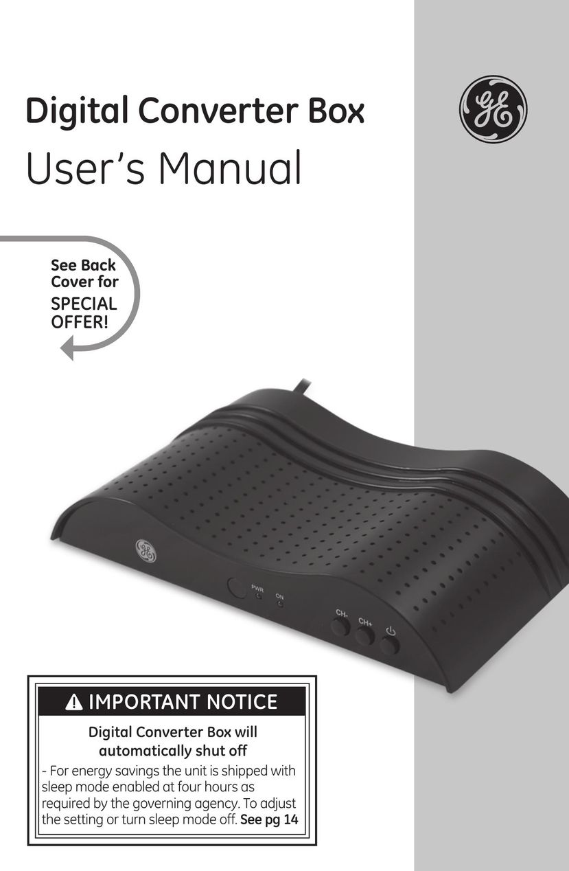 GE 22729 TV Converter Box User Manual