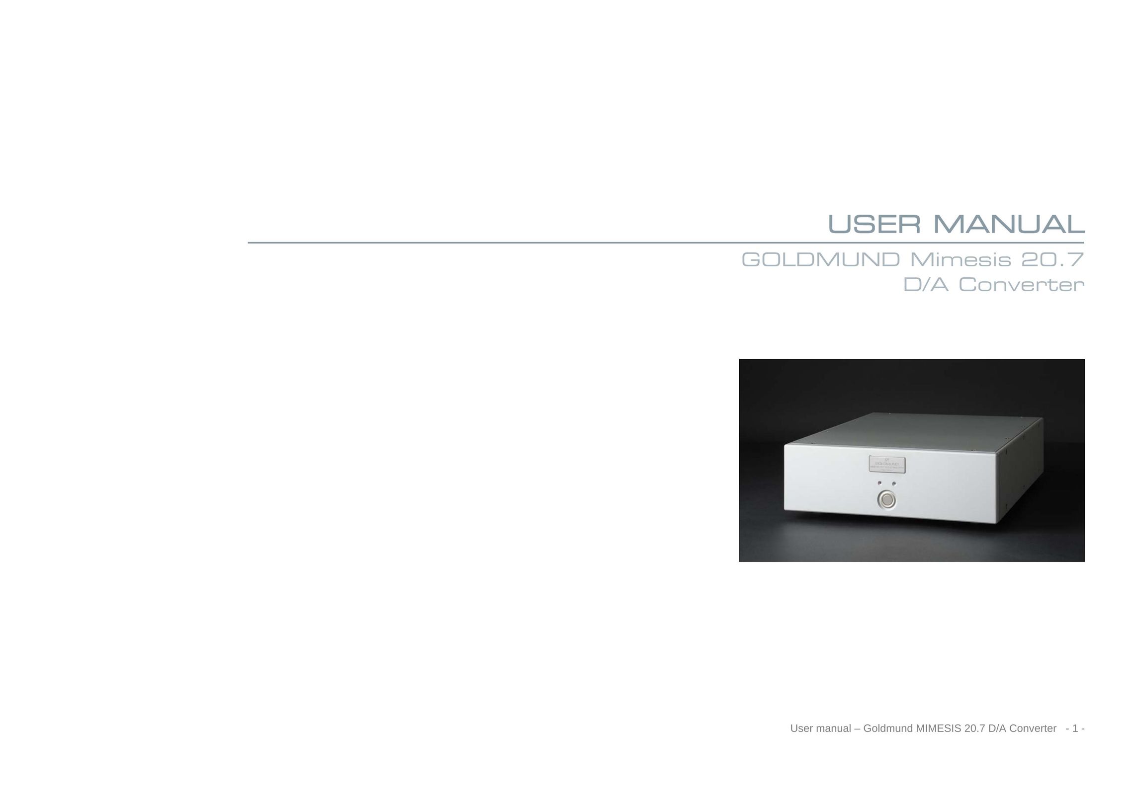 Goldmund MIMESIS 20.7 TV Converter Box User Manual