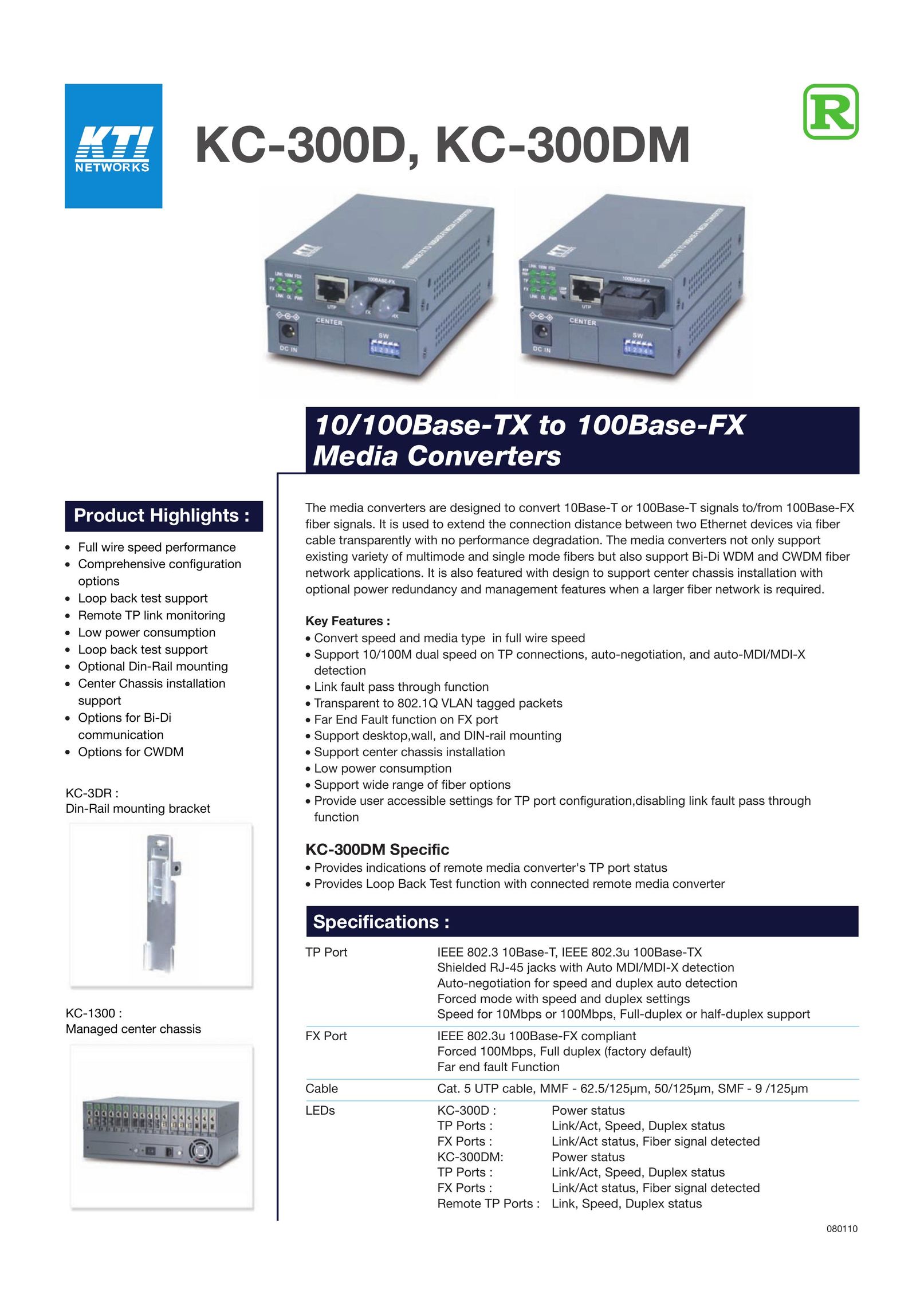KTI Networks KC-300D TV Converter Box User Manual