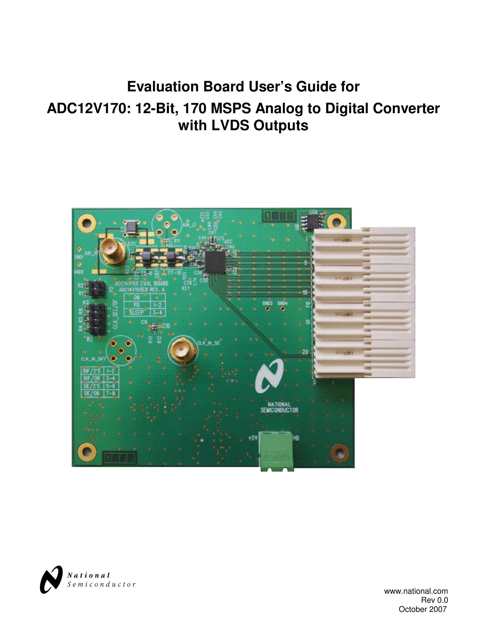 National ADC12V170 TV Converter Box User Manual