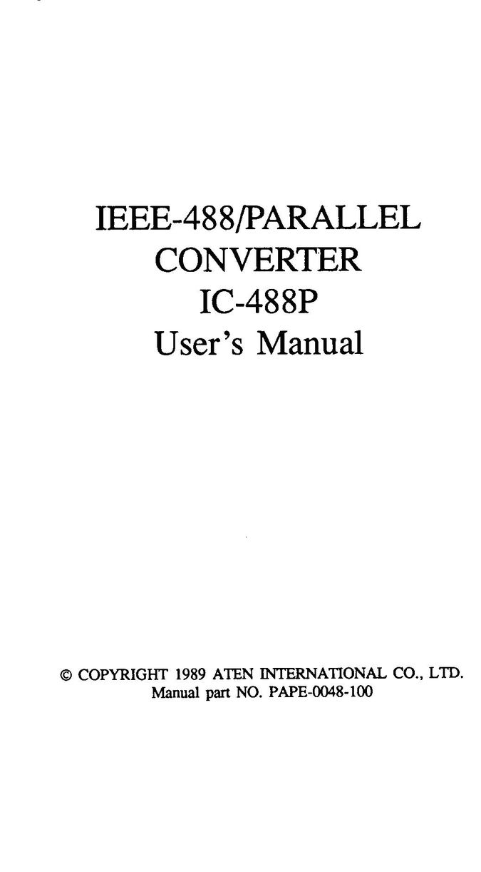 QVS IC-488P TV Converter Box User Manual