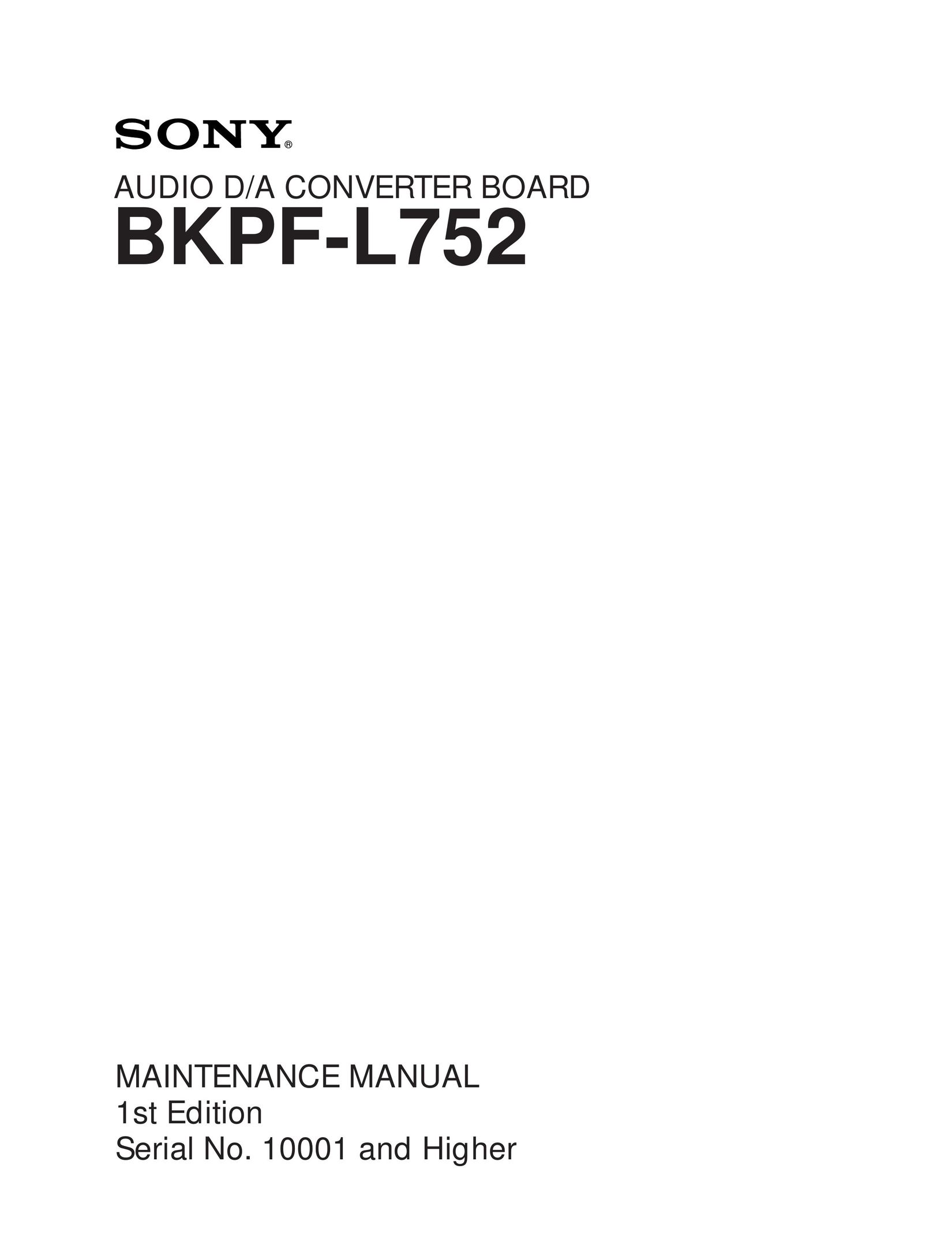 Sony BKPF-L752 TV Converter Box User Manual