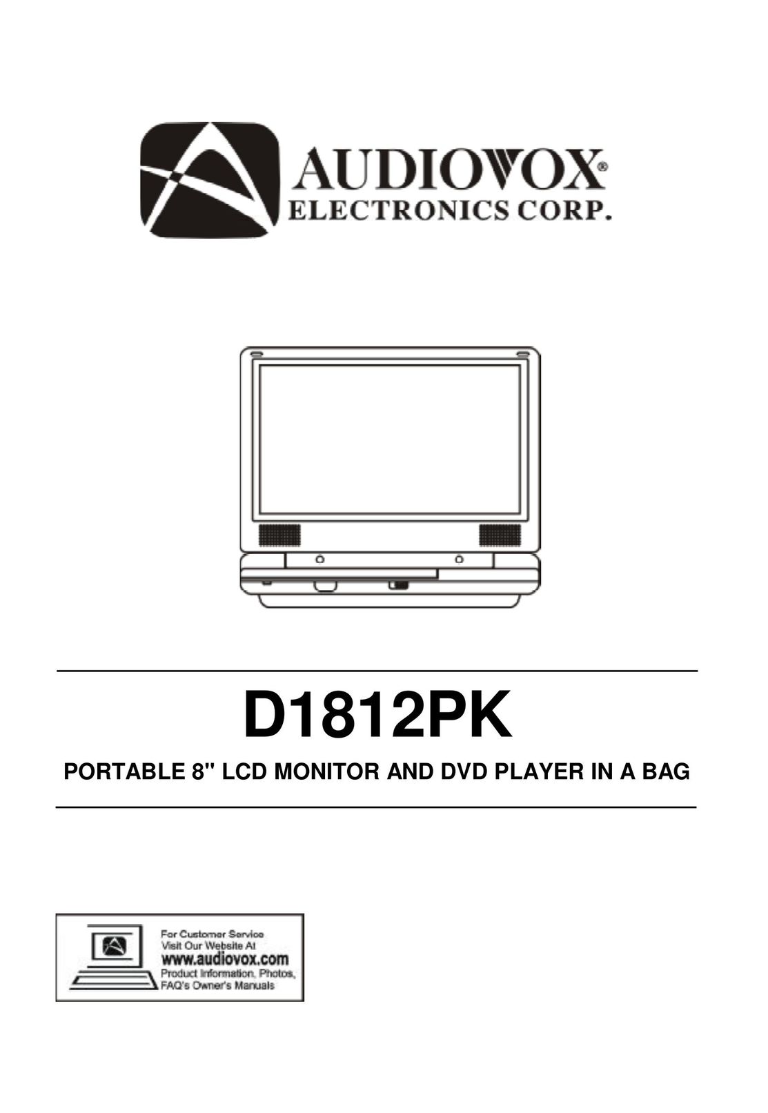 Audiovox D1812PK TV DVD Combo User Manual