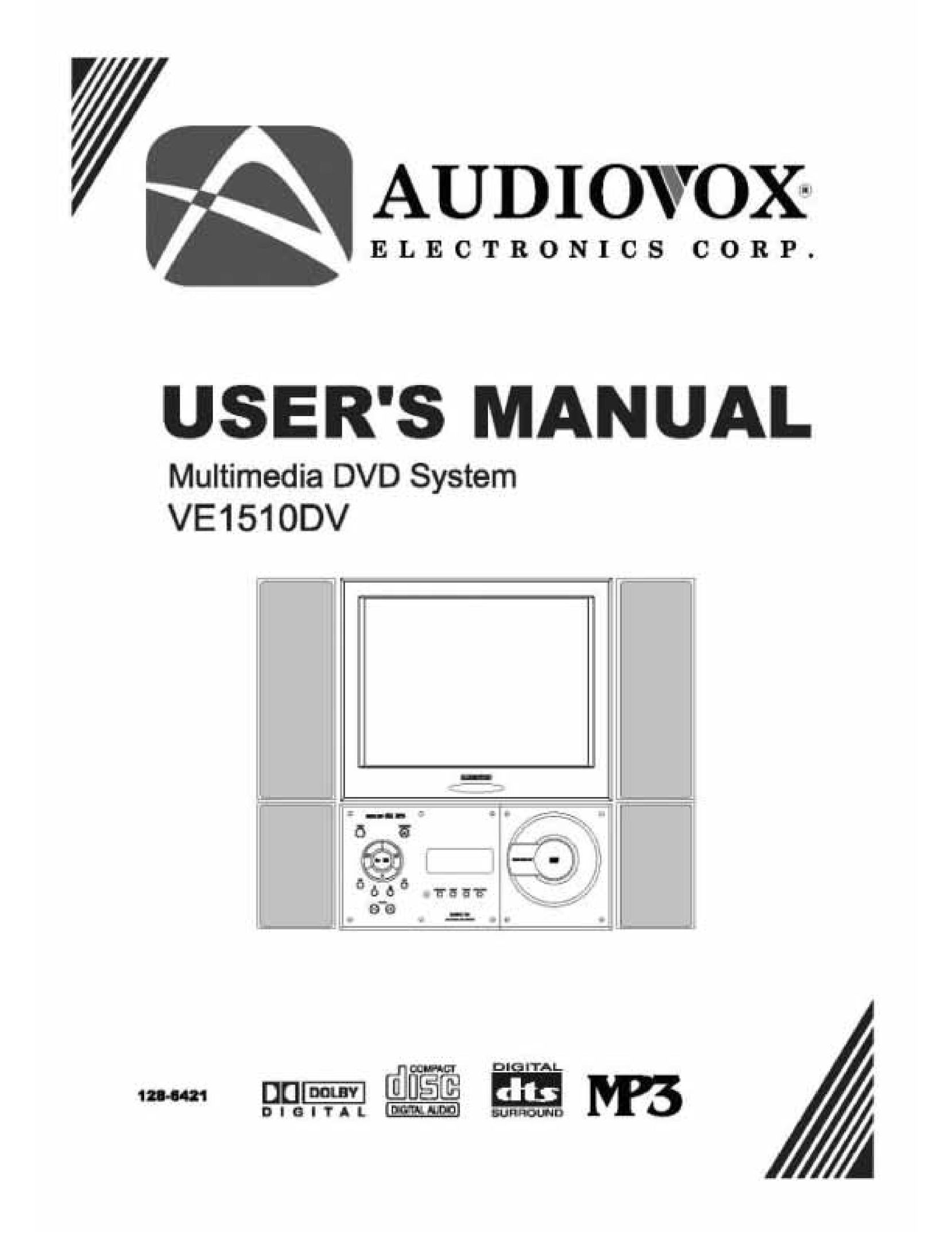 Audiovox VE 1510DV TV DVD Combo User Manual