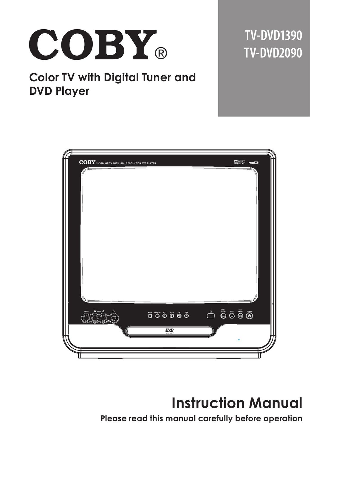 COBY electronic TV-DVD1390 TV DVD Combo User Manual