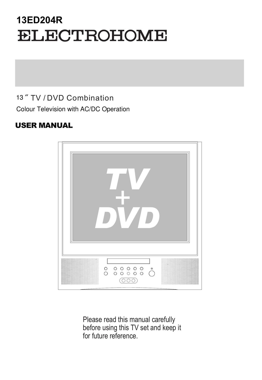 Electrohome 13ED204R TV DVD Combo User Manual