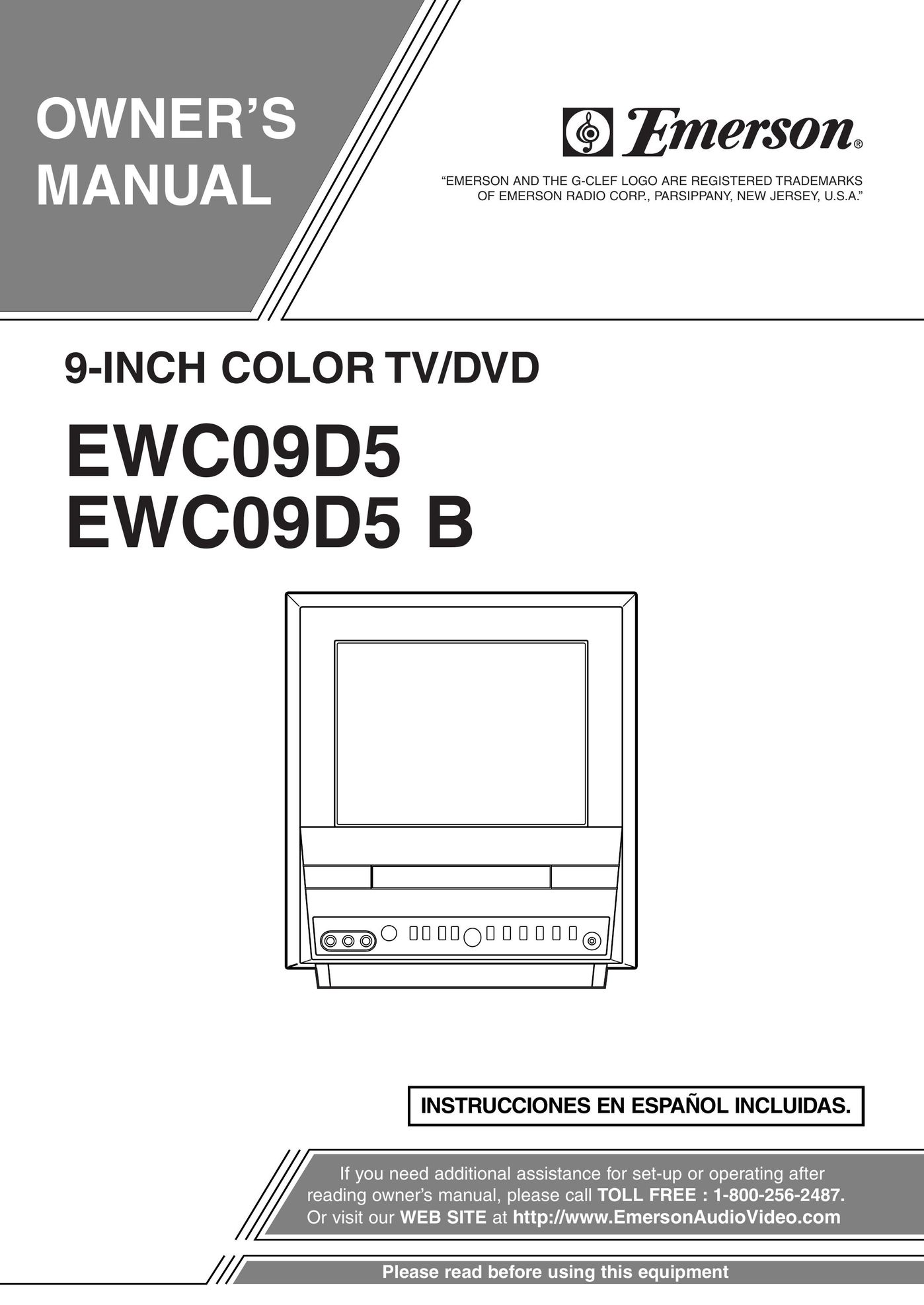 Emerson EWC09D5 TV DVD Combo User Manual