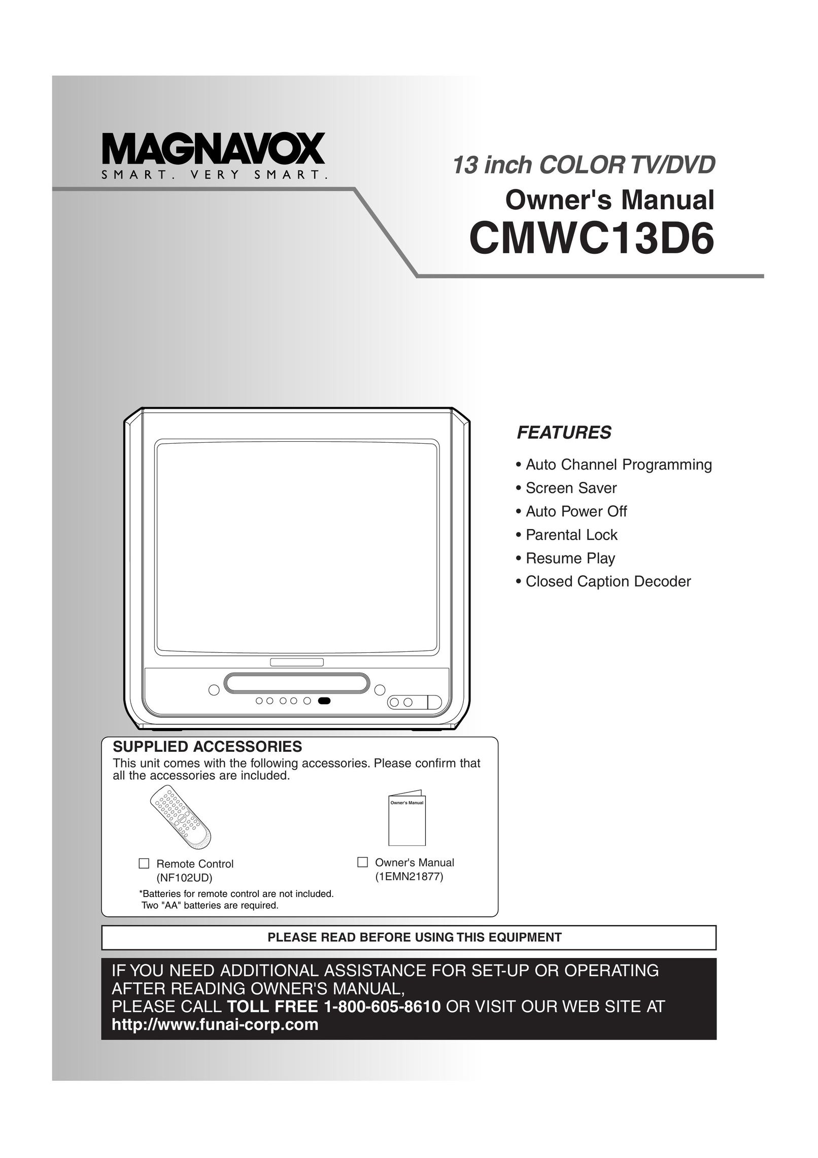 FUNAI CMWC13D6 TV DVD Combo User Manual