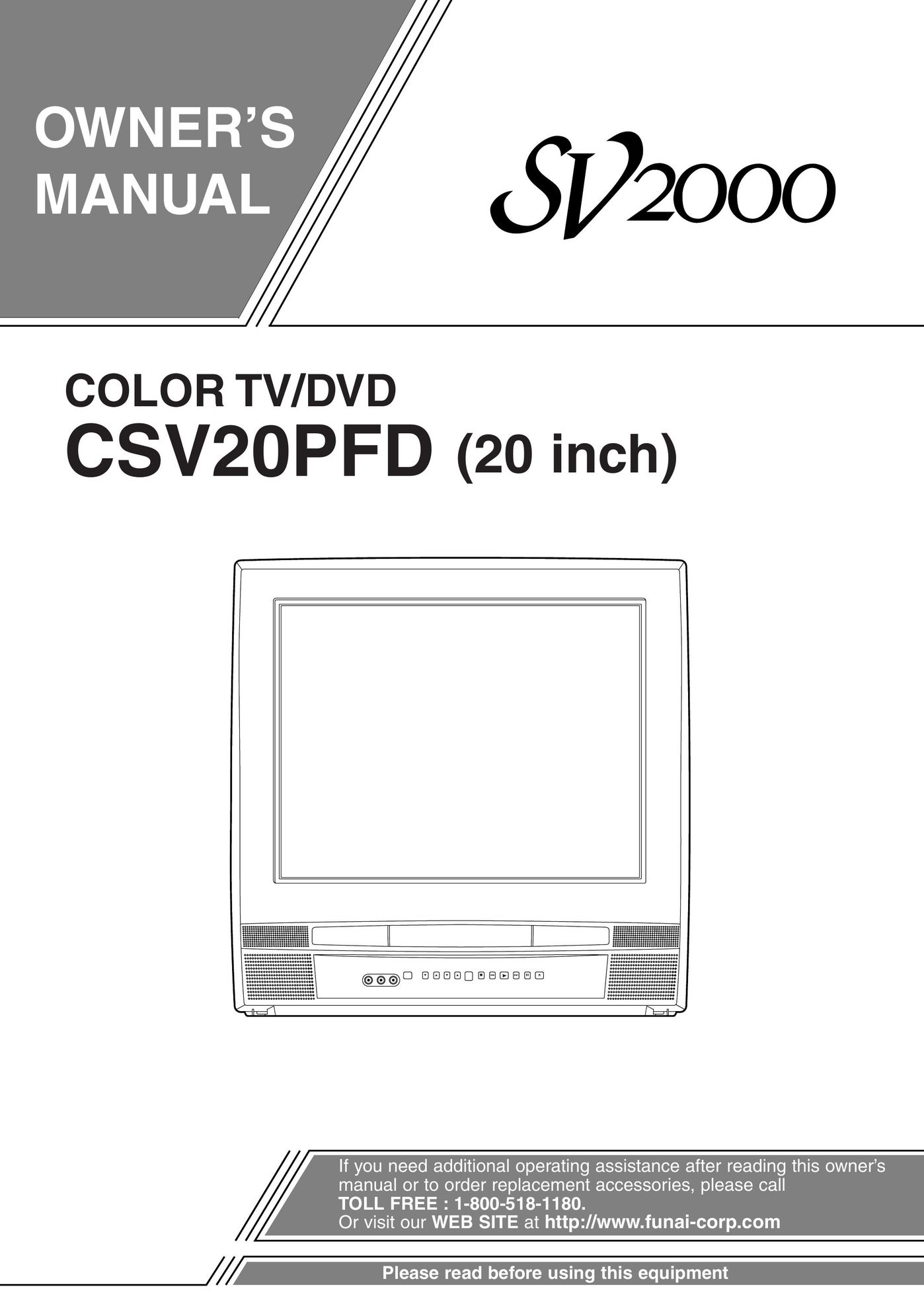 FUNAI CSV20PFD TV DVD Combo User Manual