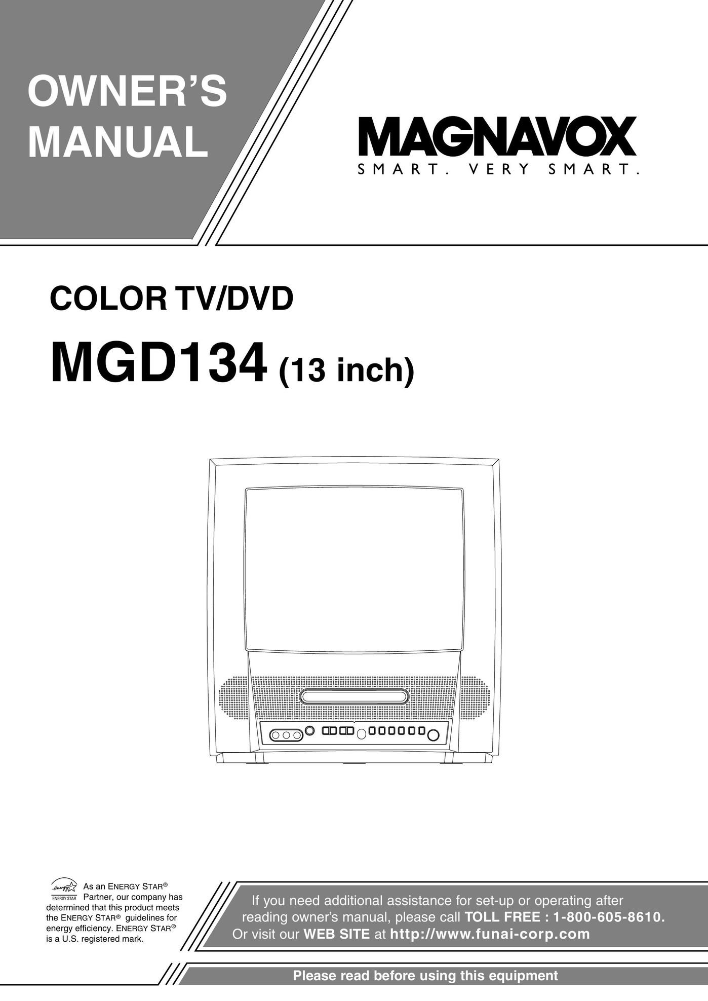 FUNAI MGD134 TV DVD Combo User Manual