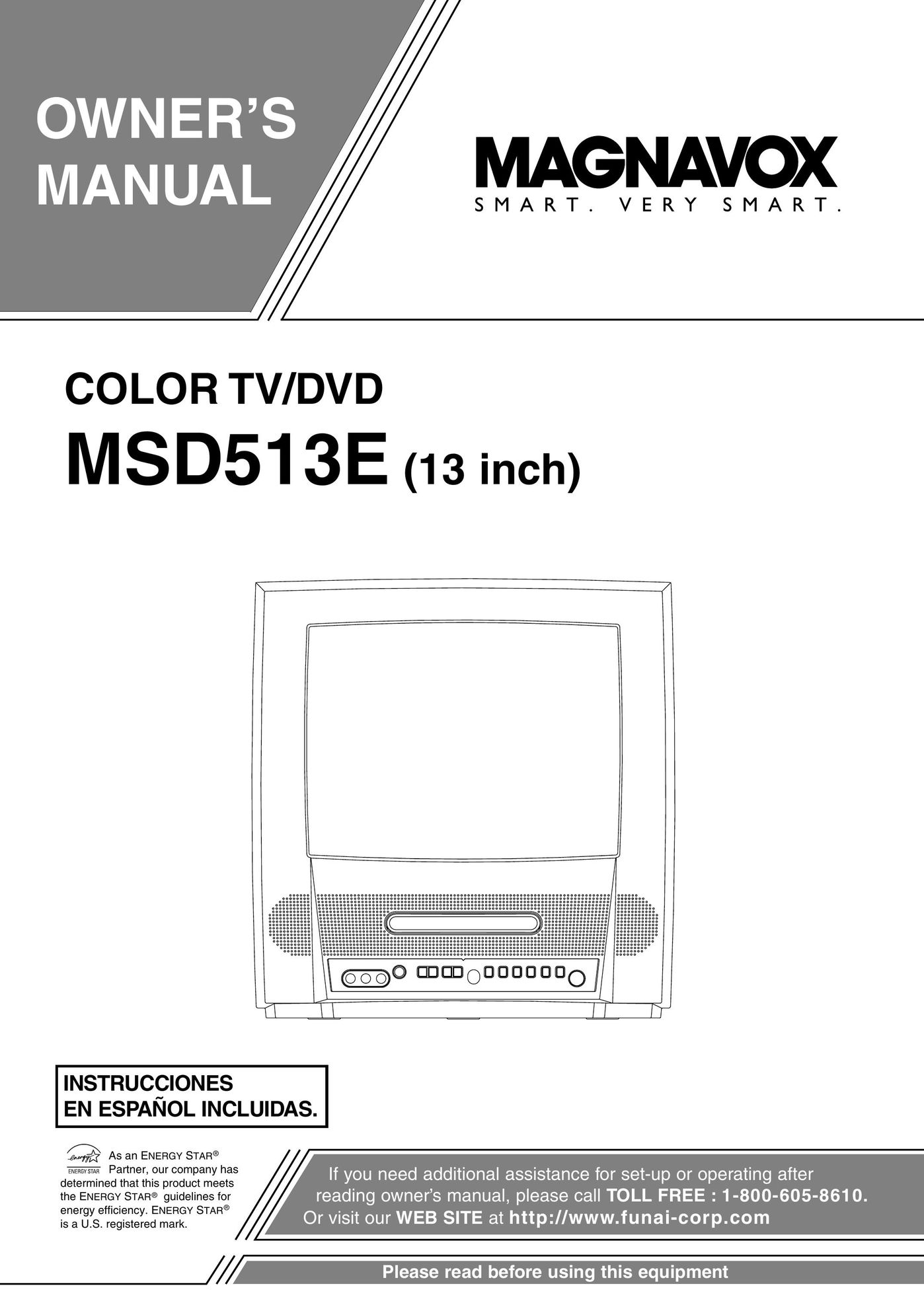 FUNAI MSD513E TV DVD Combo User Manual