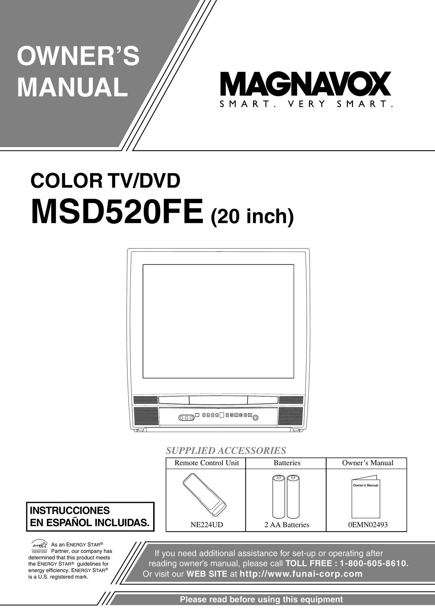 FUNAI MSD520FE TV DVD Combo User Manual