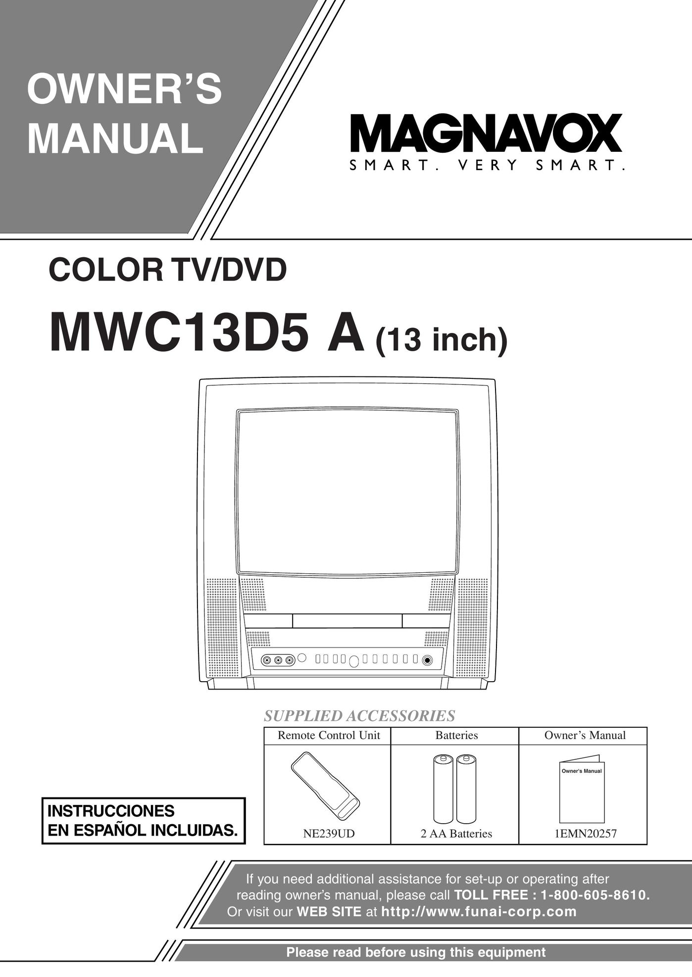 FUNAI MWC13D5 A TV DVD Combo User Manual