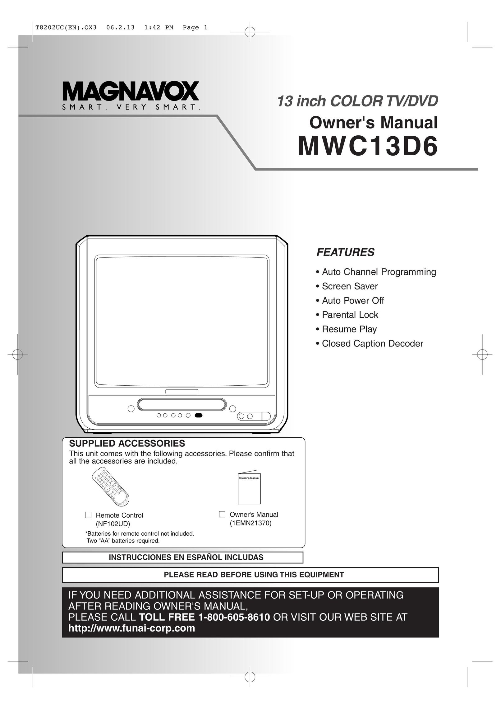 FUNAI MWC13D6 TV DVD Combo User Manual