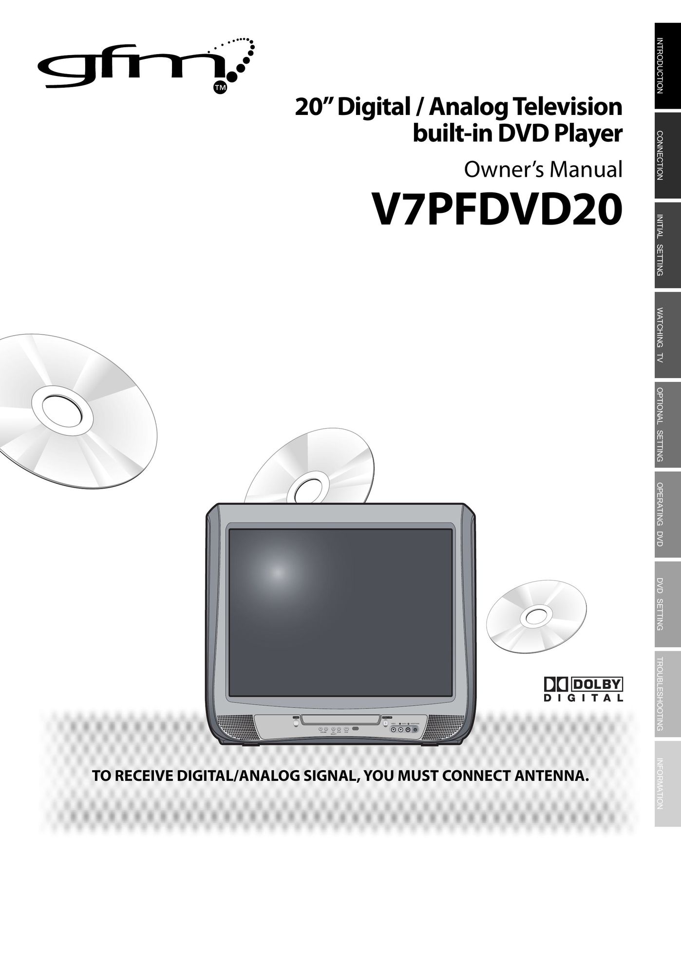 FUNAI V7PFDVD20 TV DVD Combo User Manual