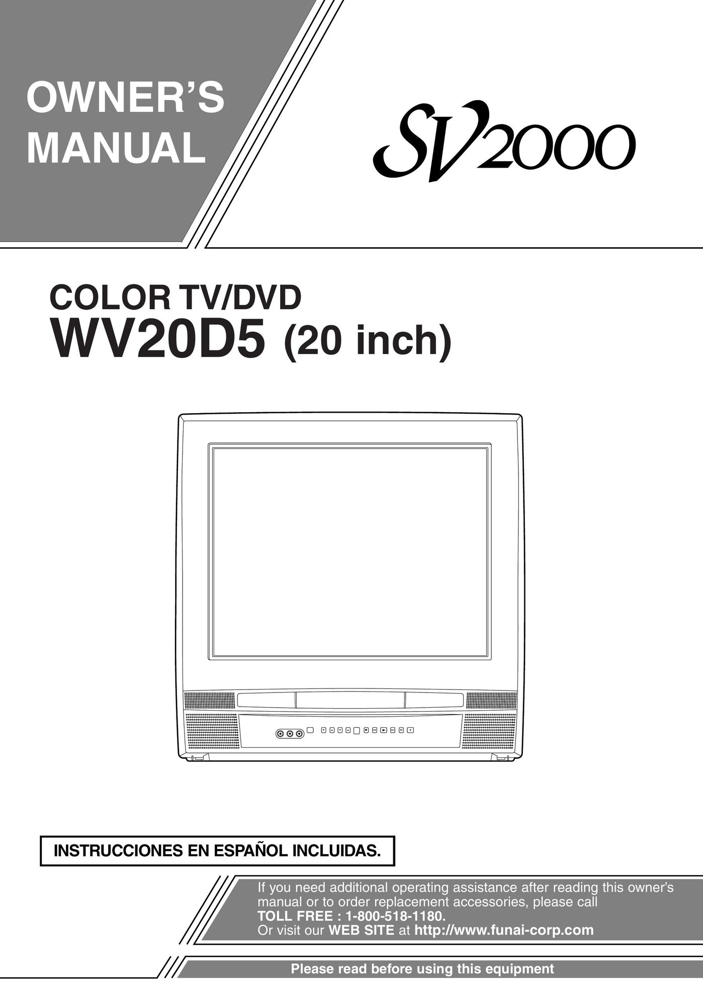 FUNAI WV20D5 TV DVD Combo User Manual