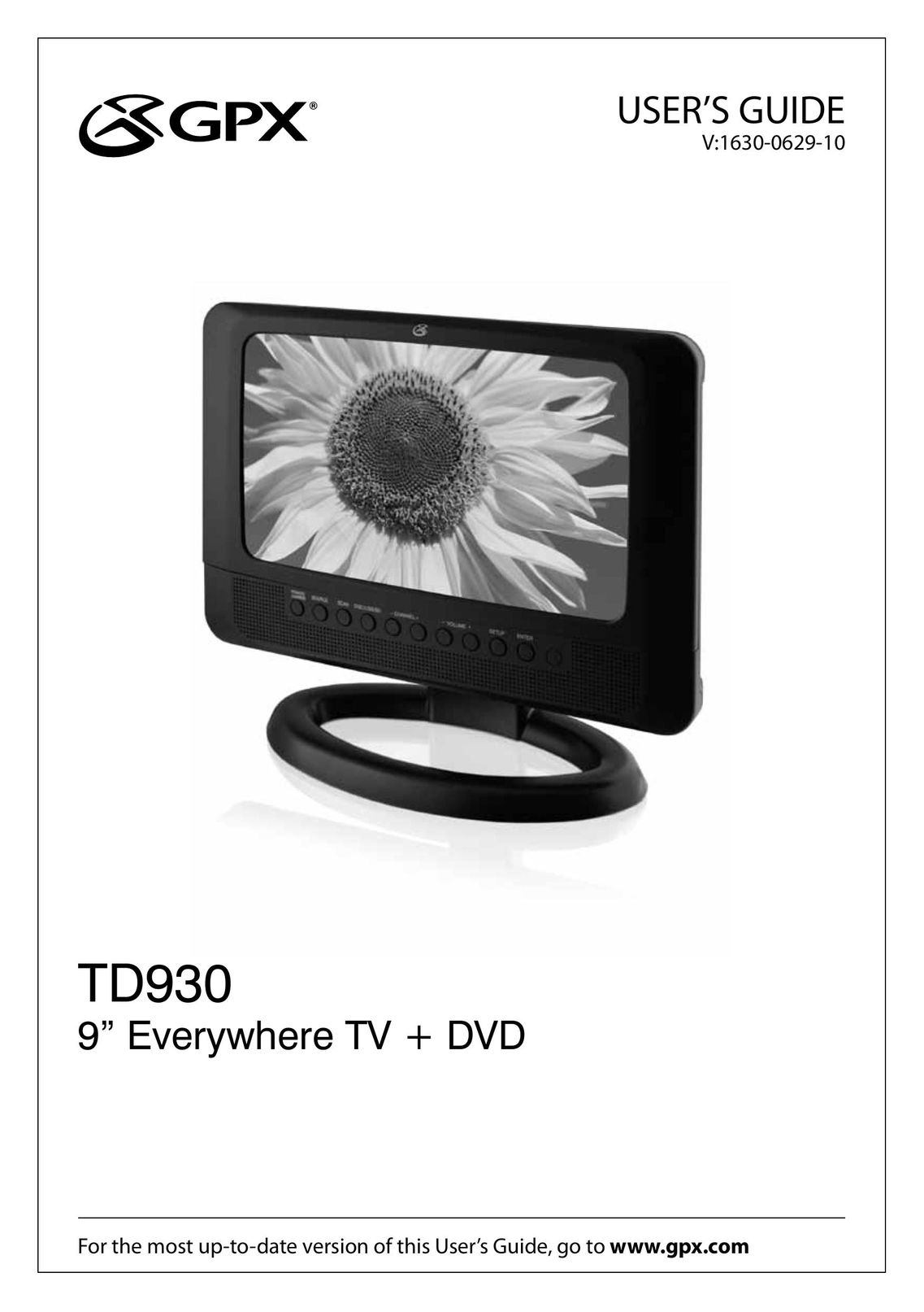 GPX TD930 TV DVD Combo User Manual