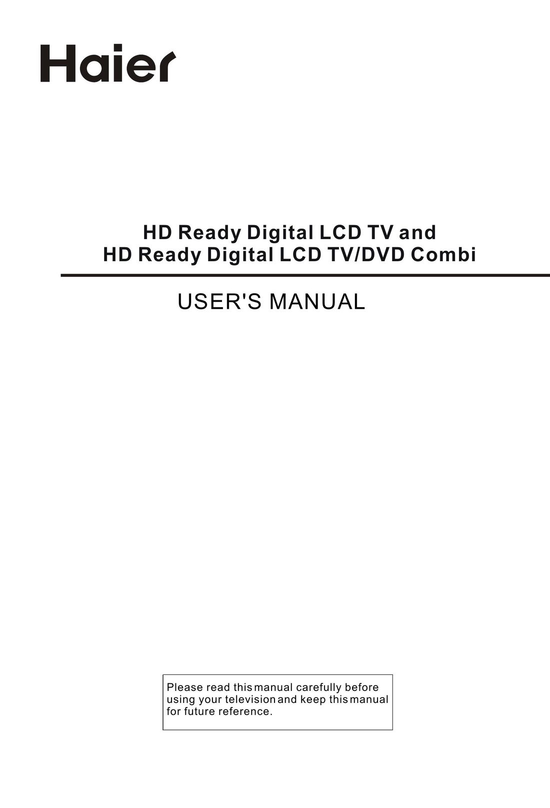 Haier 0090502138 TV DVD Combo User Manual