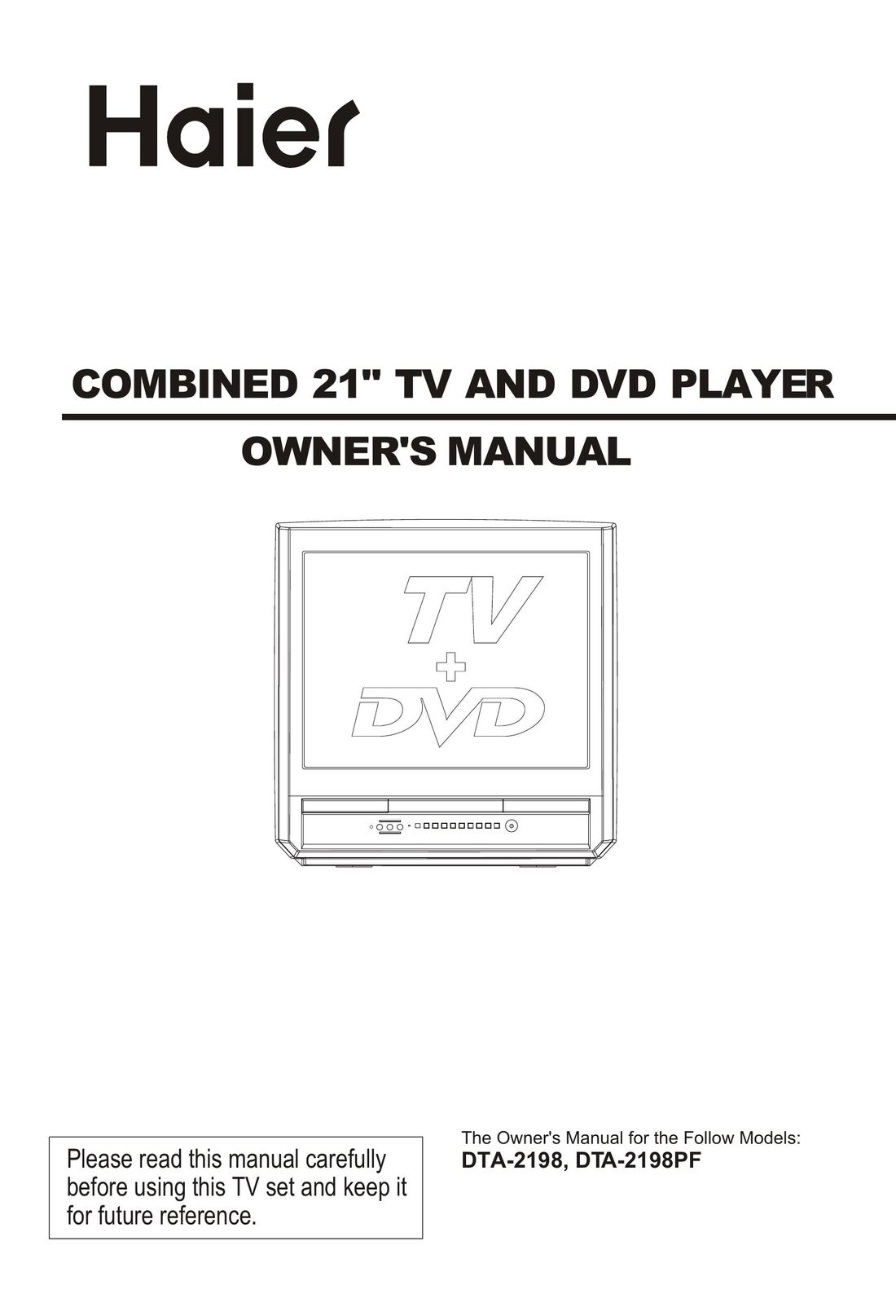 Haier DTA-2198 TV DVD Combo User Manual