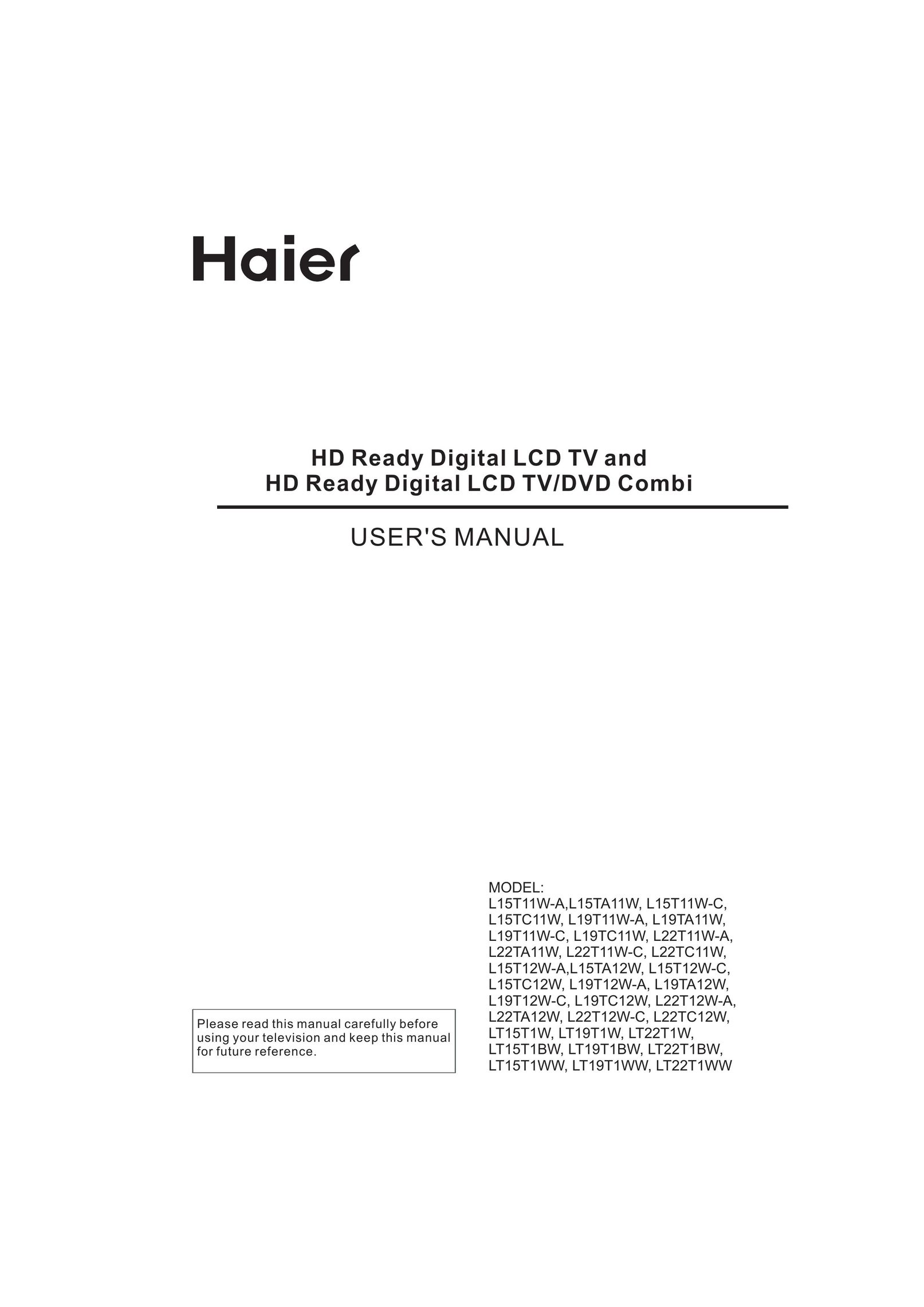 Haier L15TC12W TV DVD Combo User Manual