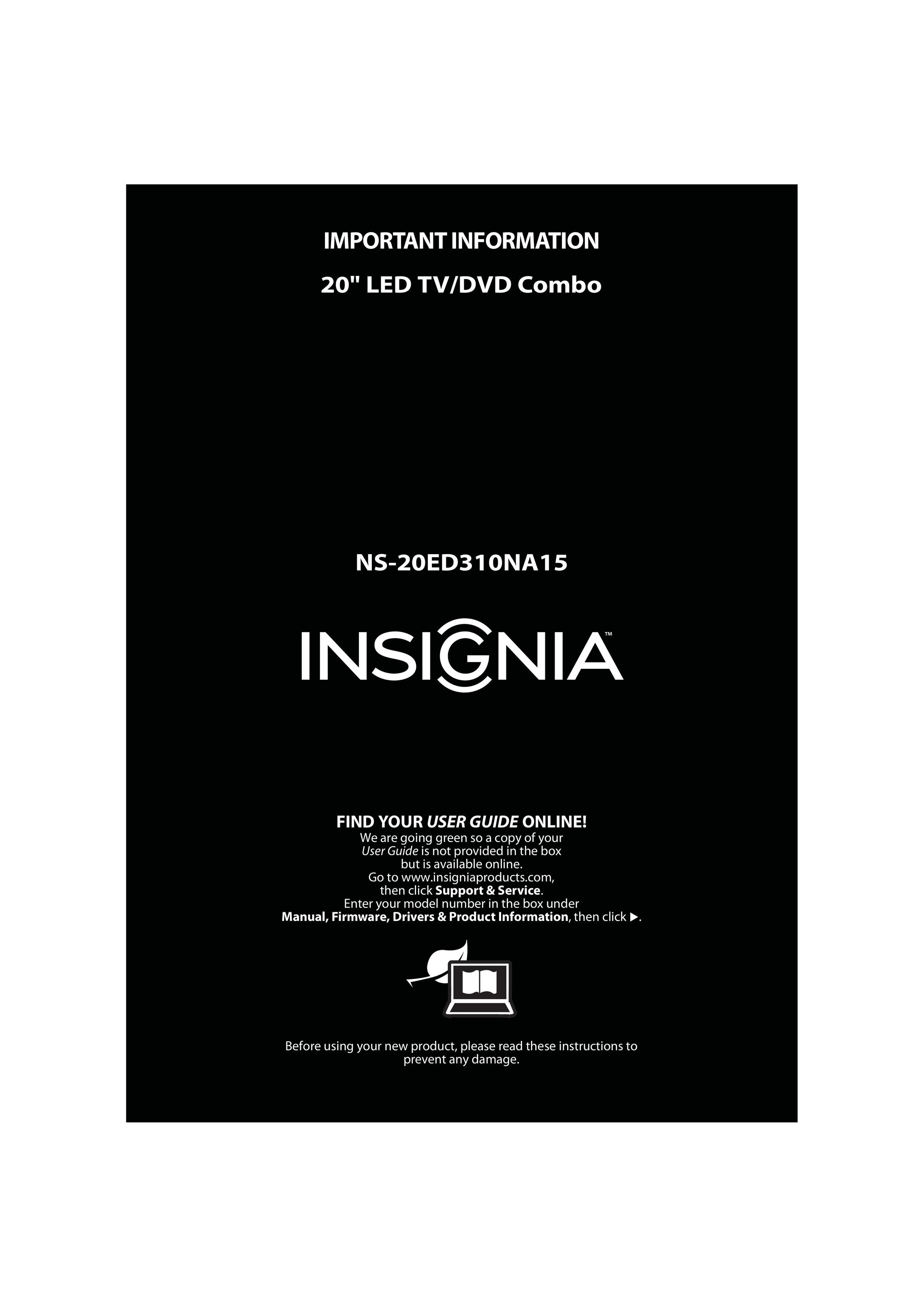Insignia NS-20ED310NA15 TV DVD Combo User Manual