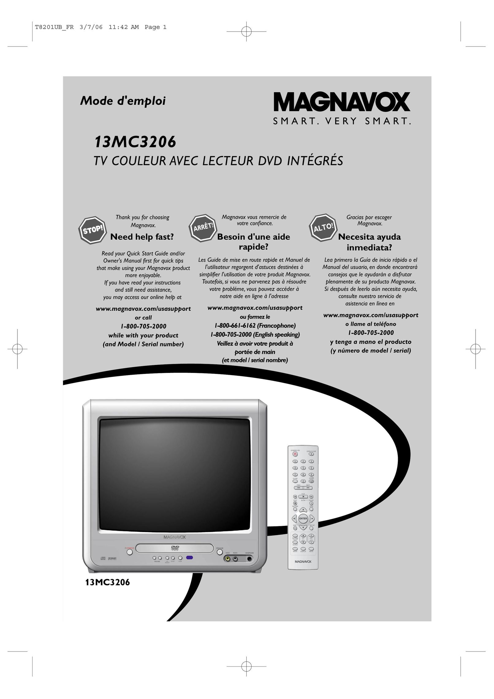 Magnavox 13MC3206 TV DVD Combo User Manual