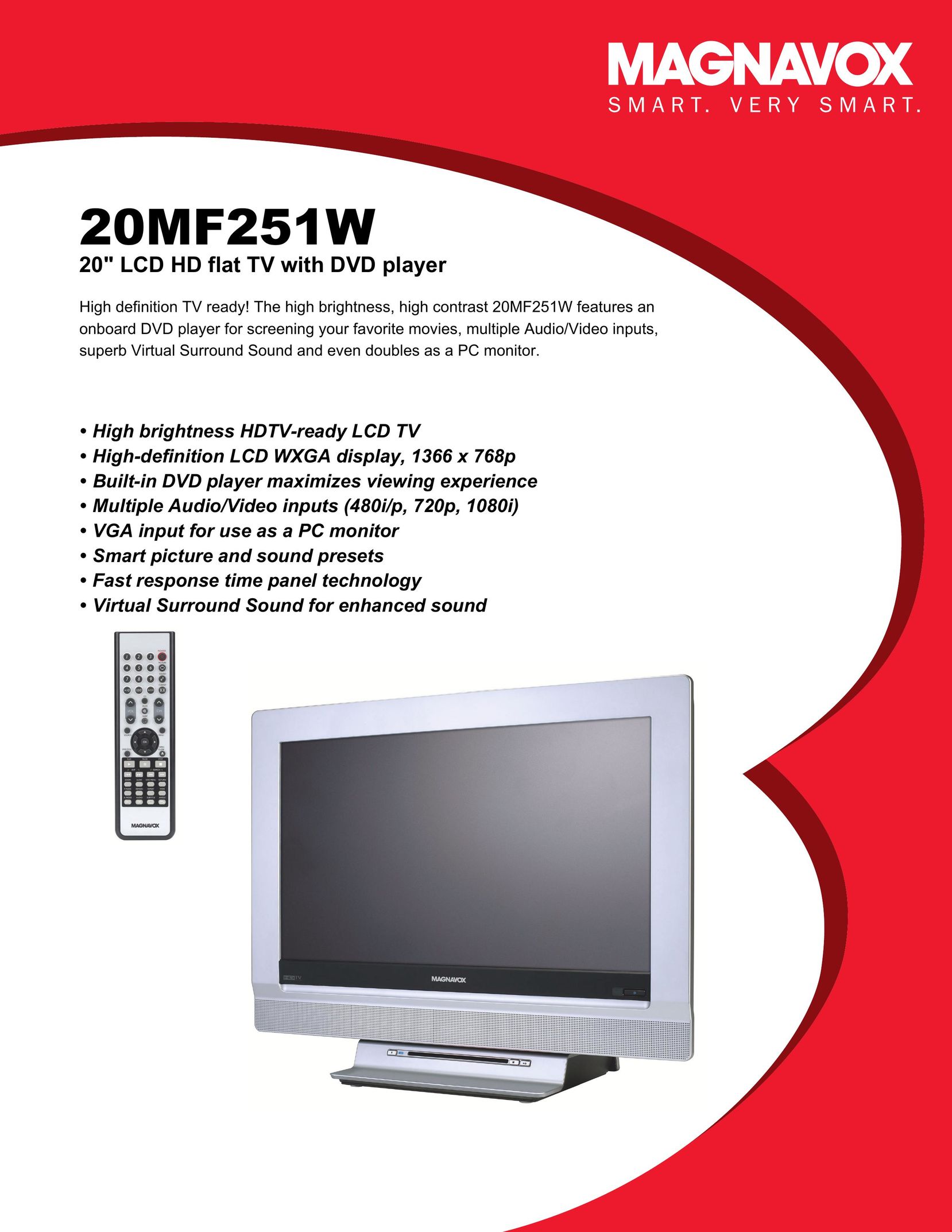 Magnavox 20MF251W TV DVD Combo User Manual