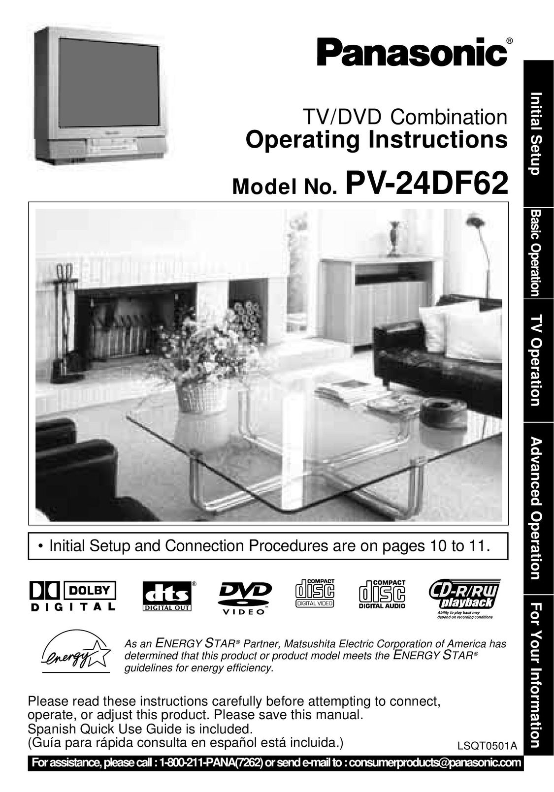 Panasonic PV-24DF62 TV DVD Combo User Manual