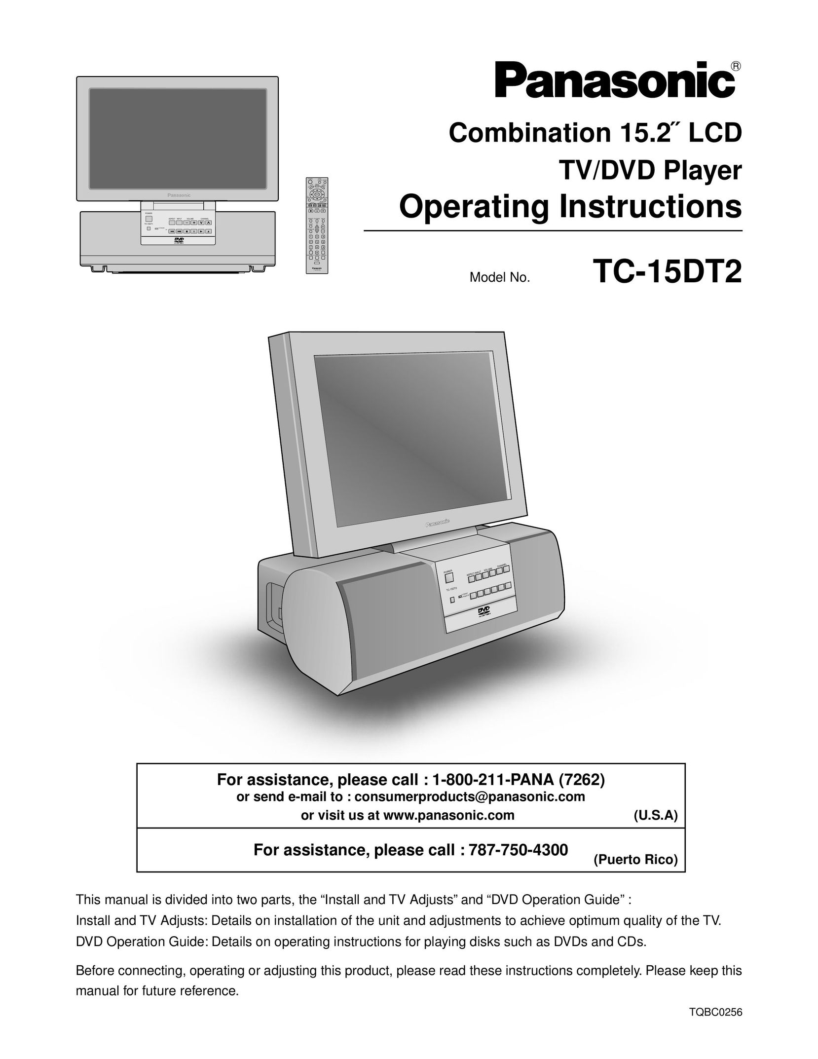 Panasonic TC 15DT2 TV DVD Combo User Manual