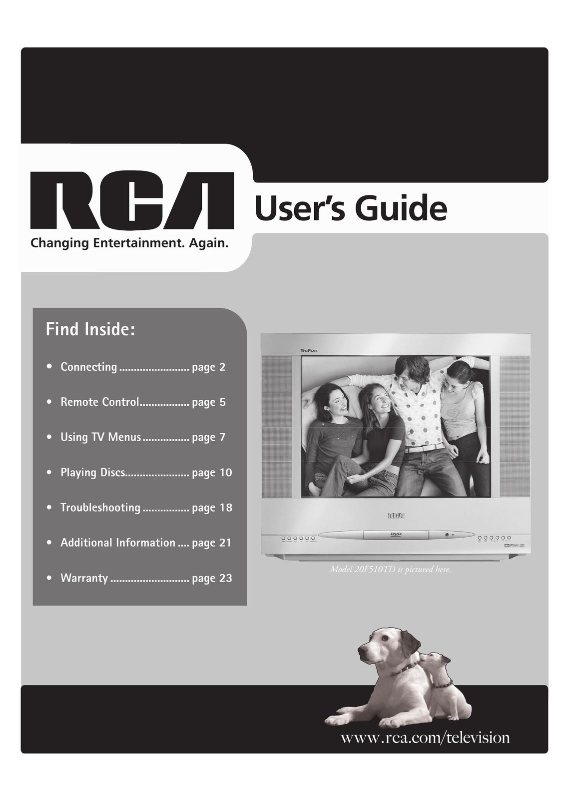 RCA 20F510TD TV DVD Combo User Manual