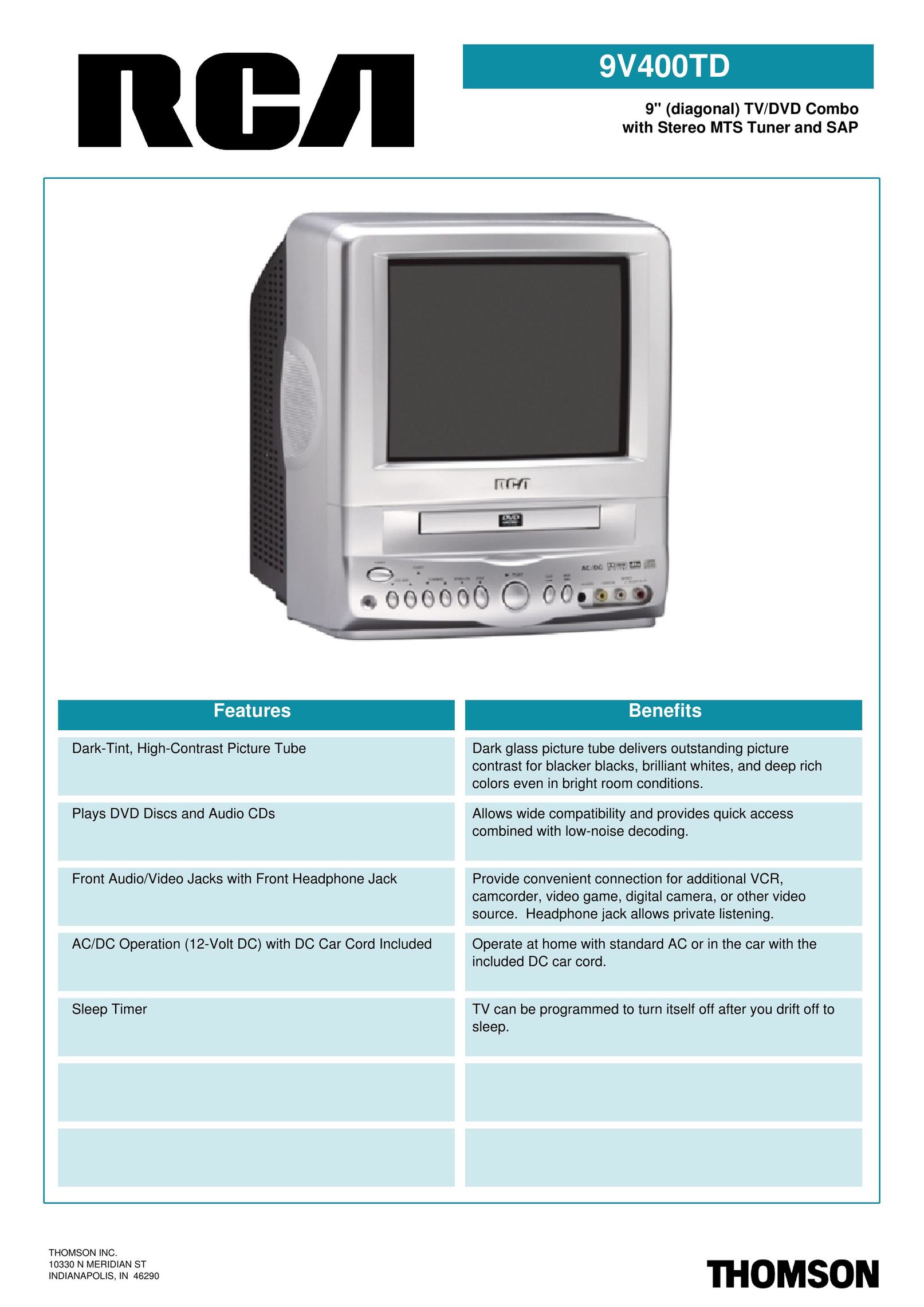 RCA 9V400TD TV DVD Combo User Manual