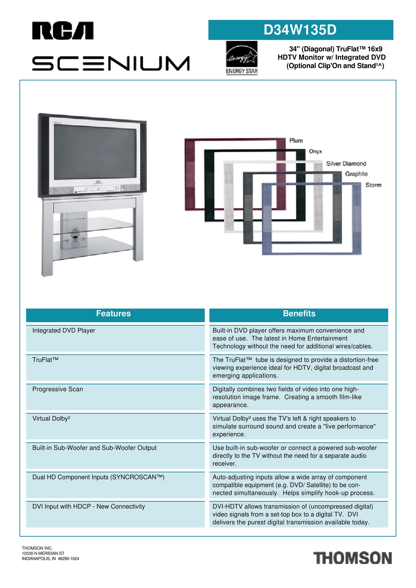 RCA D34W135D TV DVD Combo User Manual