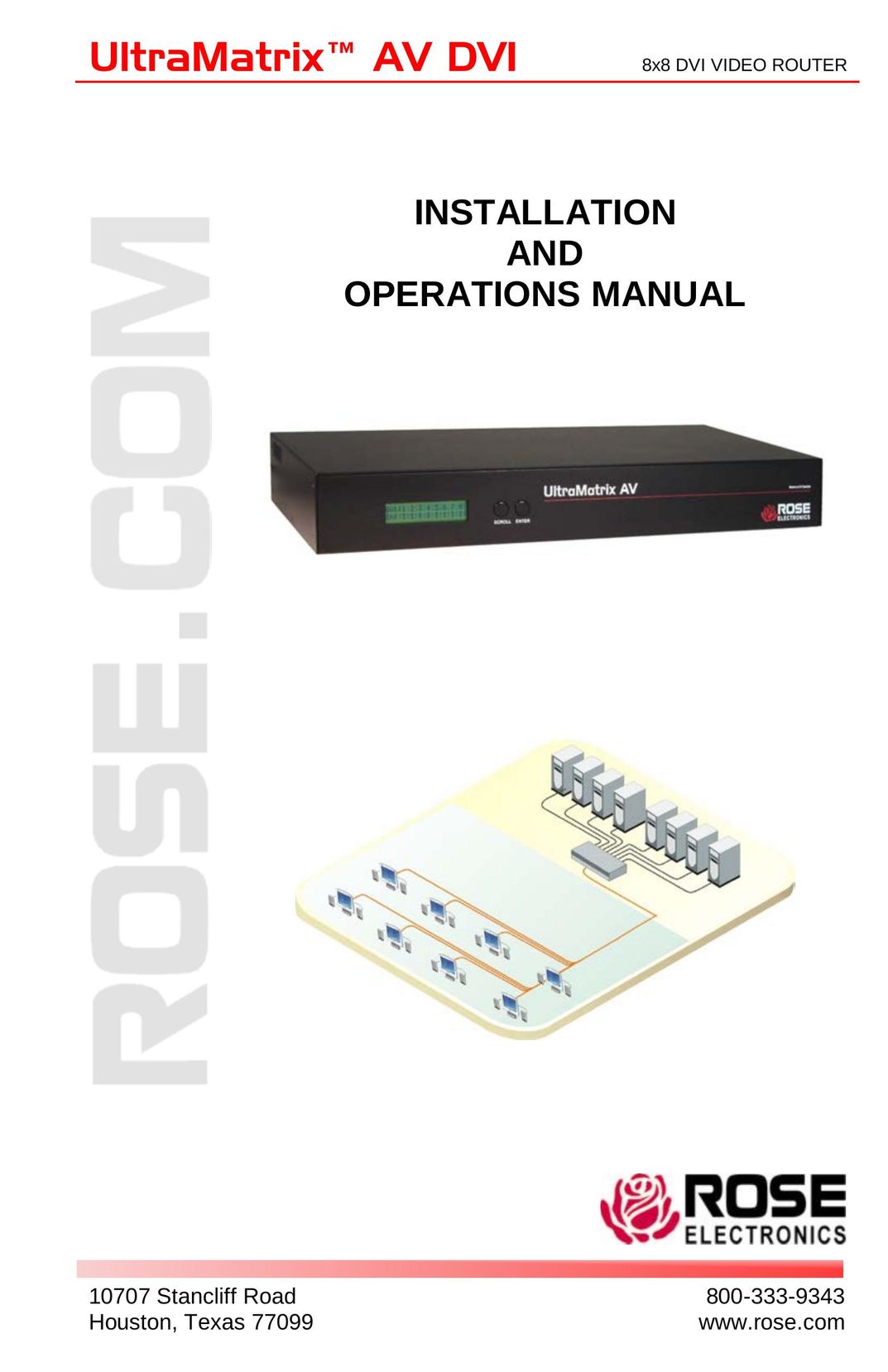 Rose electronic ultramatrix av dvi 8x8 dvi video router TV DVD Combo User Manual