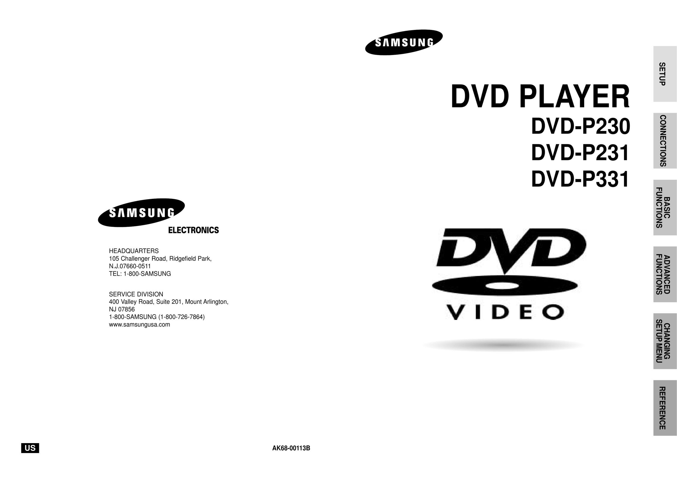 Samsung DVD-P230 TV DVD Combo User Manual