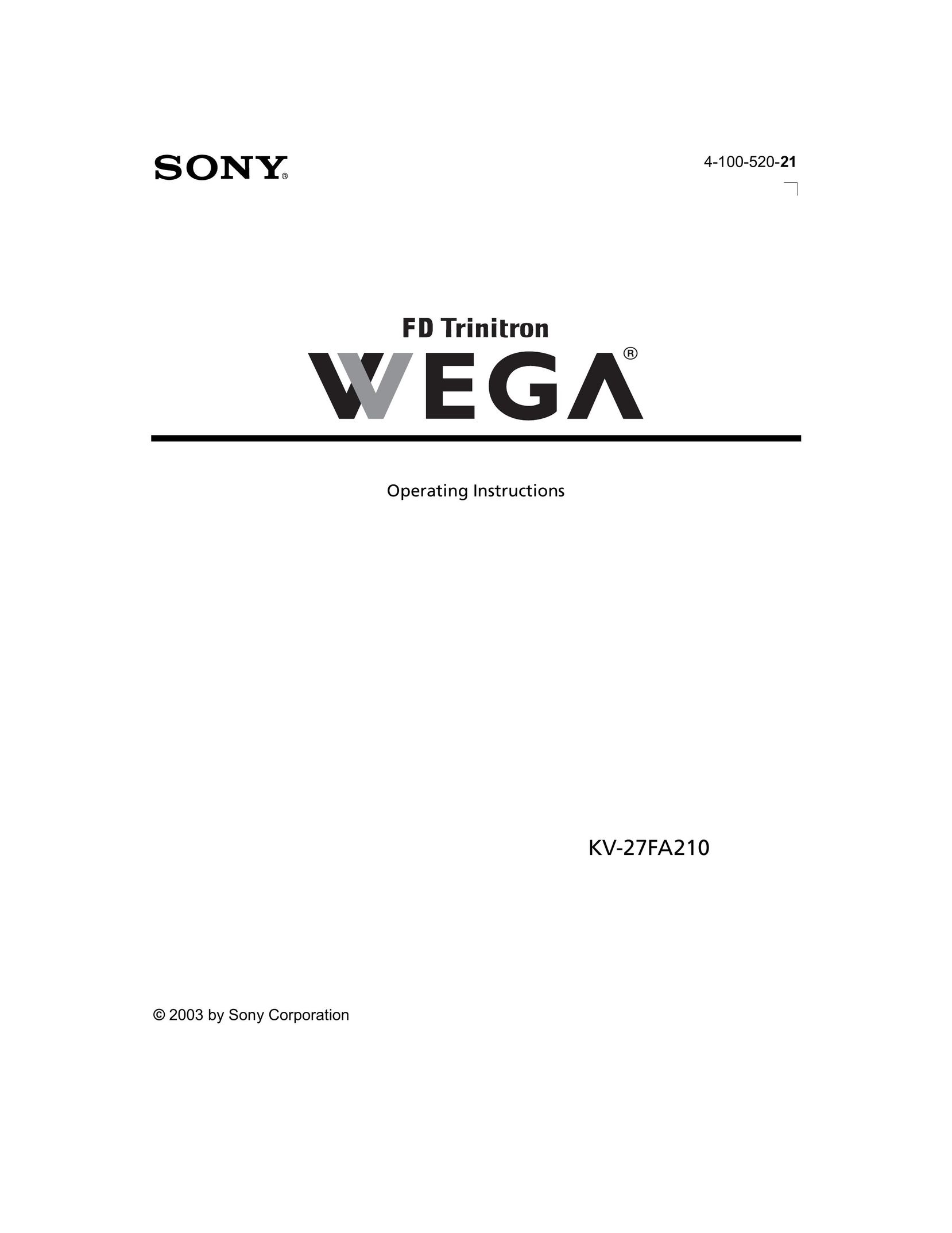 Sony KV-27FA210 TV DVD Combo User Manual