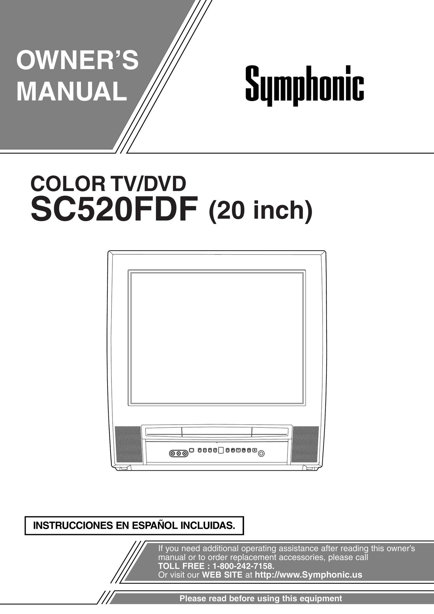 Symphonic SC520FDF TV DVD Combo User Manual