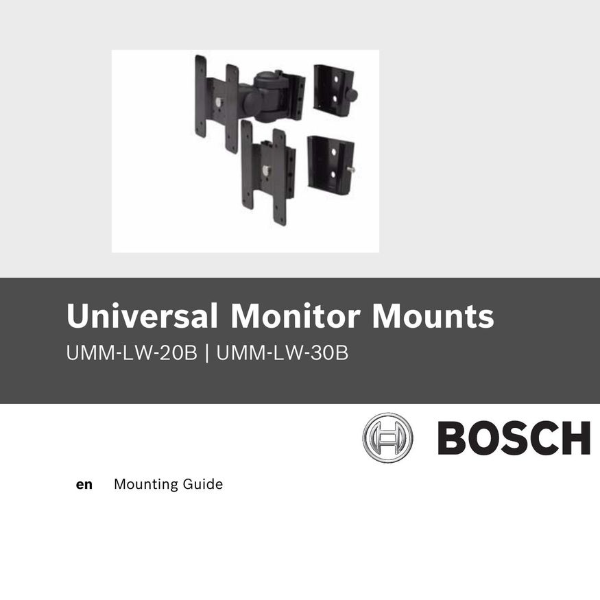 Bosch Appliances umm-lw-20b TV Mount User Manual
