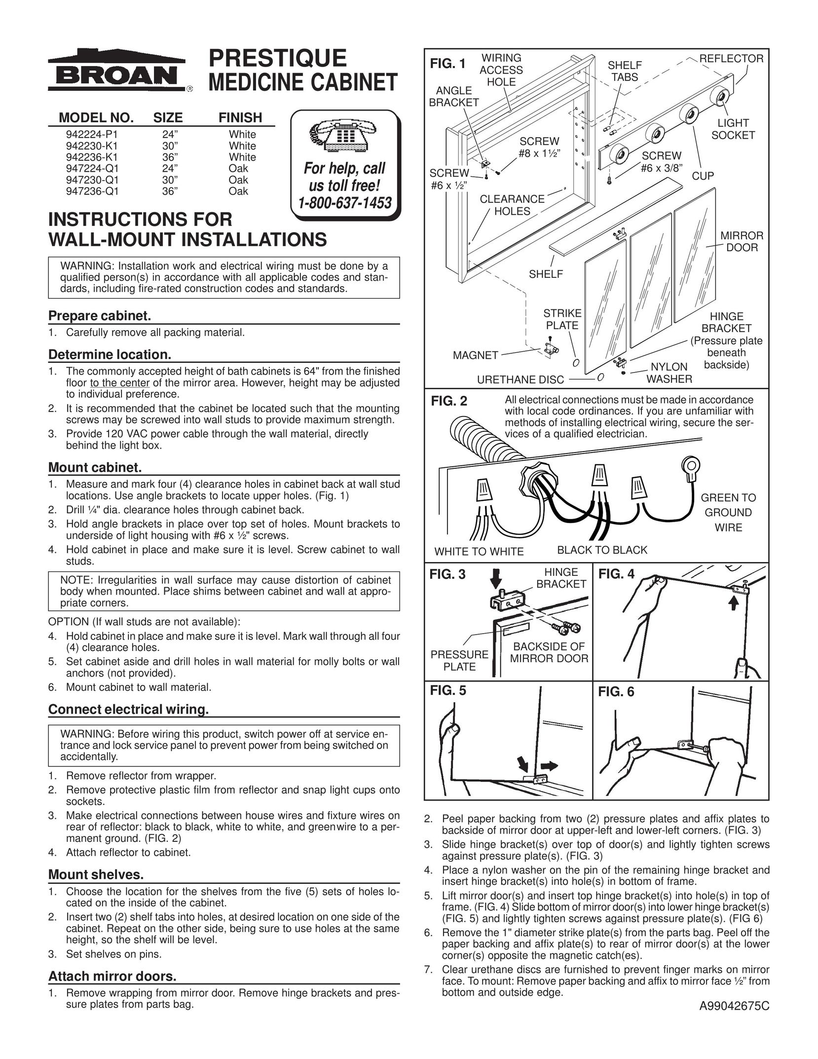 Broan 942230-K1 TV Mount User Manual