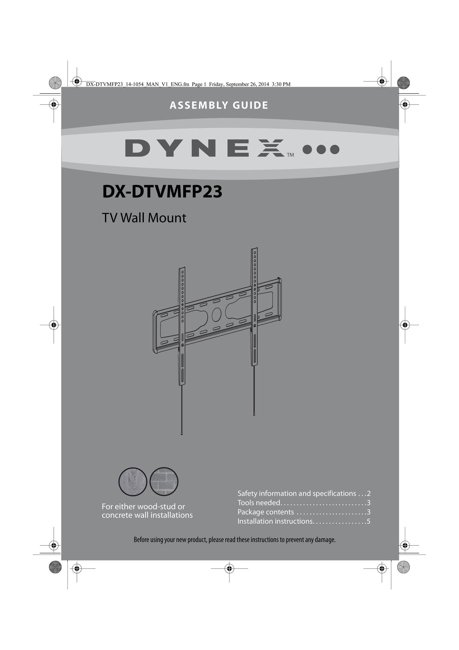 Dynex DX-DTVMFP23 TV Mount User Manual