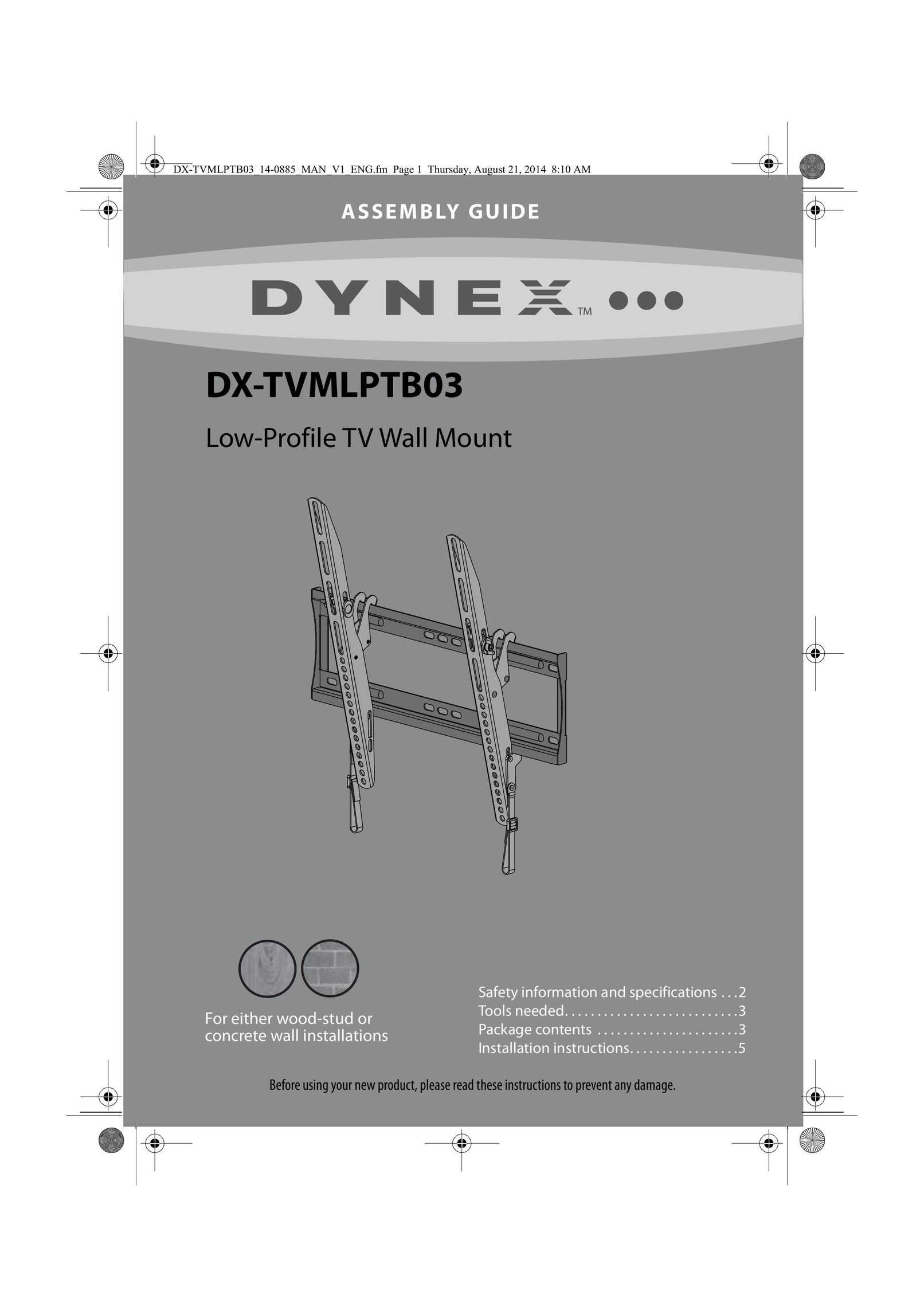 Dynex DX-TVMLPTB03 TV Mount User Manual