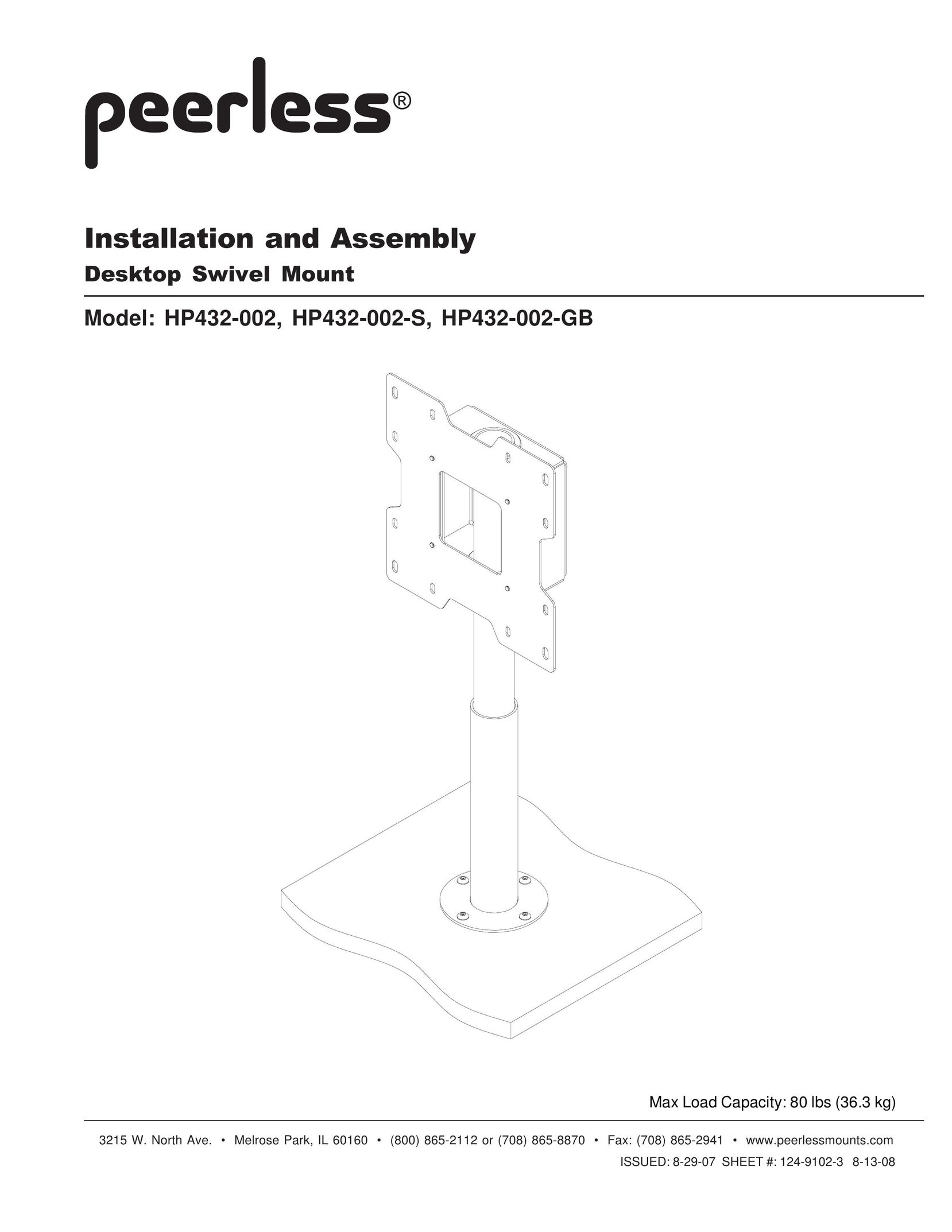 Peerless Industries HP432-002-GB TV Mount User Manual