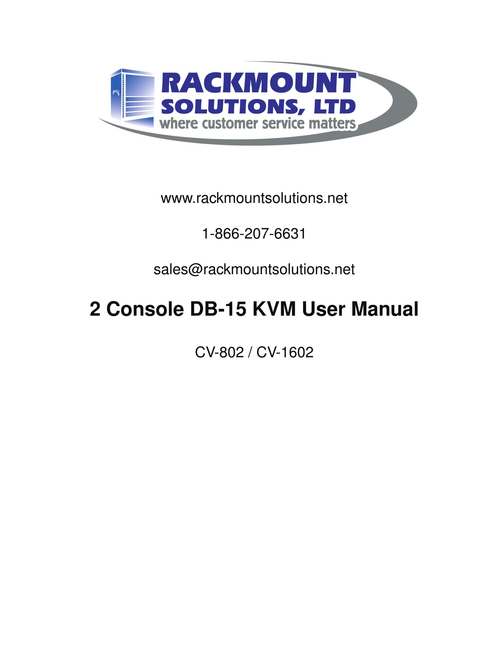 Rackmount Solutions CV-1602 TV Mount User Manual