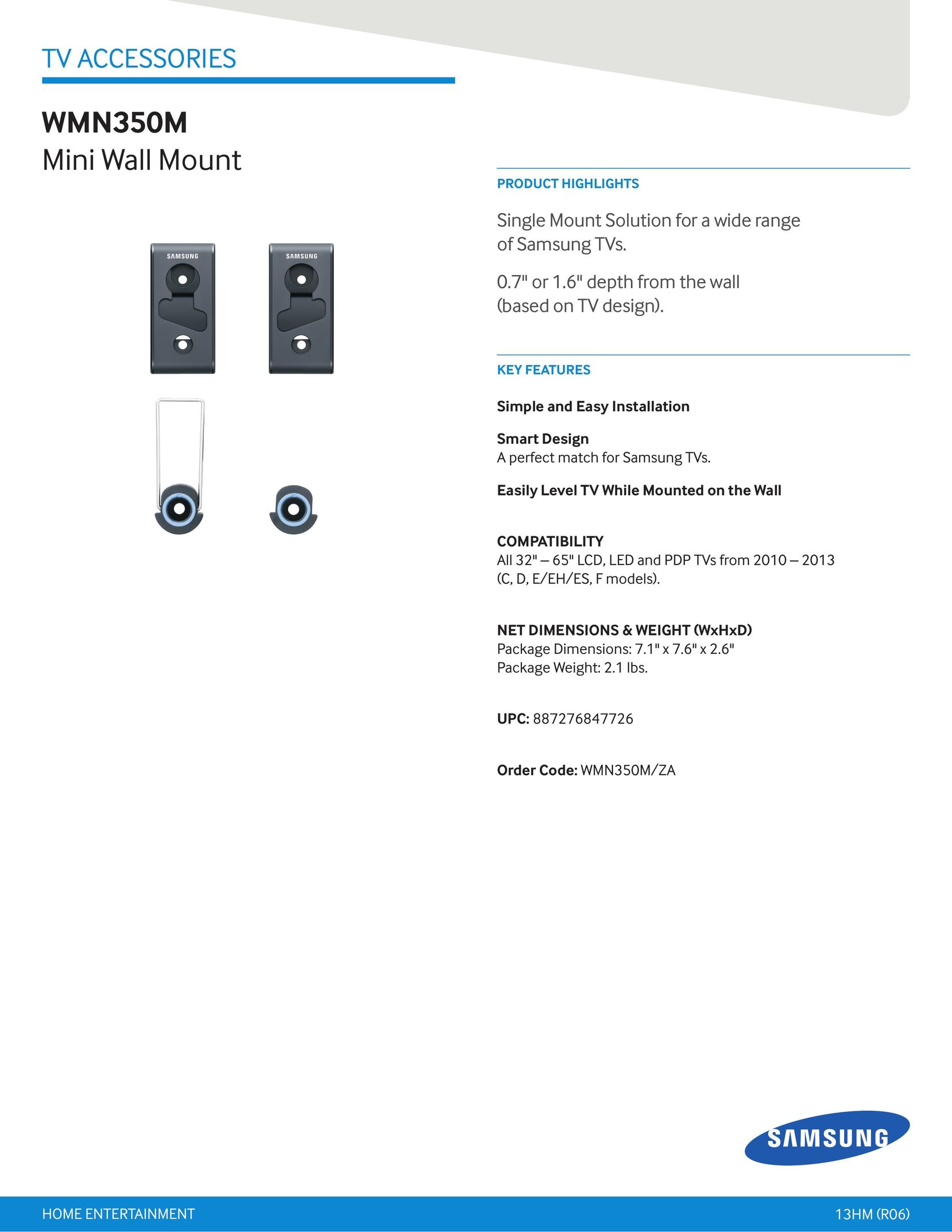 Samsung WMN350M/ZA TV Mount User Manual